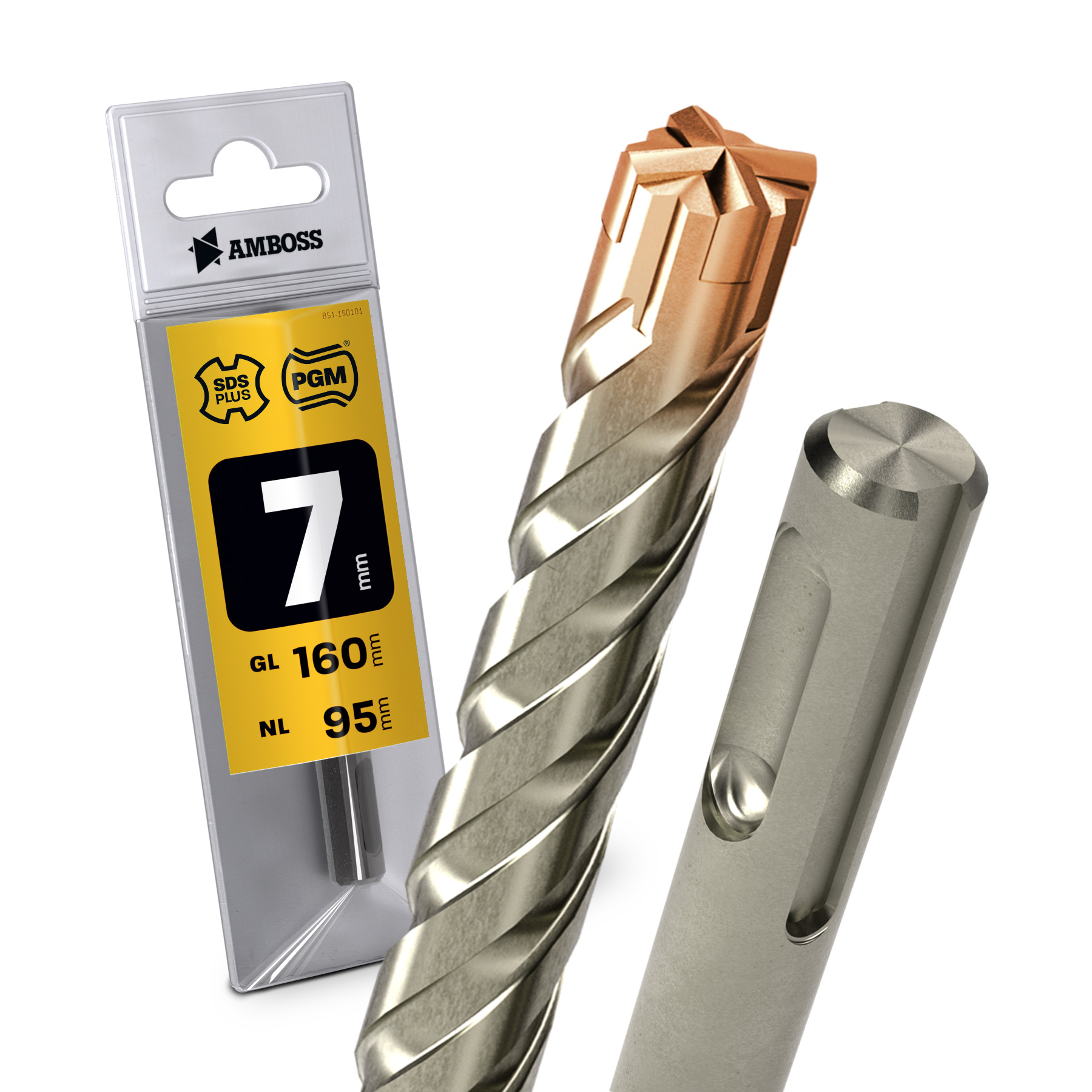 1x Bohrer SDS Plus Schaft - Ø:7 mm - GL: 160 mm 1x Bohrer SDS Plus Schaft - Ø:7 mm - GL: 160 mm