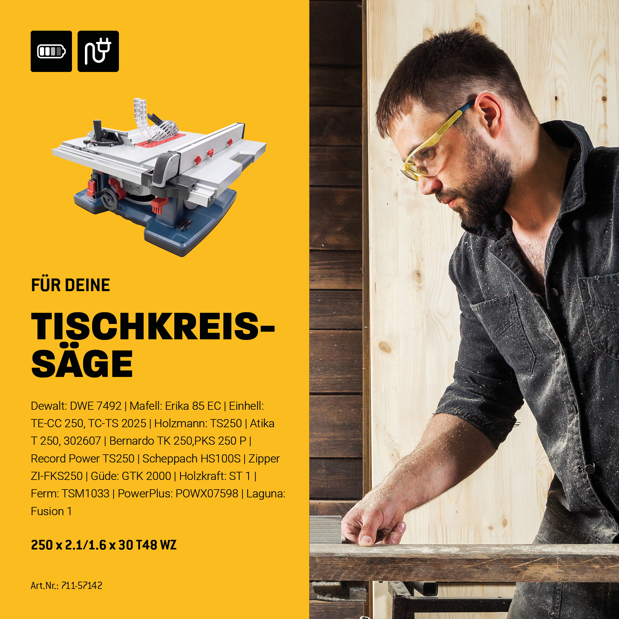 HM Kreissägeblatt - 250 x 2.1/1.6 x 30 Z48 WZ HM Kreissägeblatt - 250 x 2.1/1.6 x 30 Z48 WZ