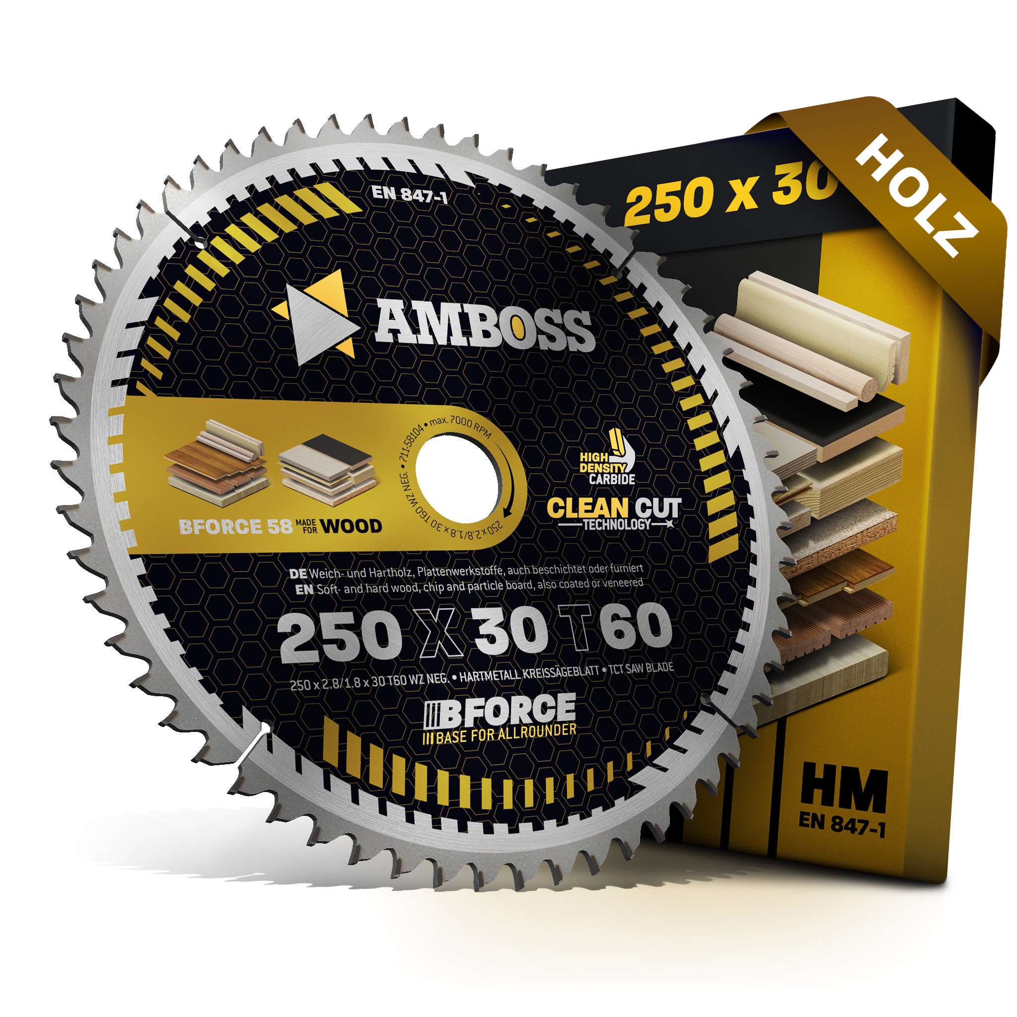HM Kreissägeblatt - 250 x 2.8/1.8 x 30 Z60 WZ neg. HM Kreissägeblatt - 250 x 2.8/1.8 x 30 Z60 WZ neg.
