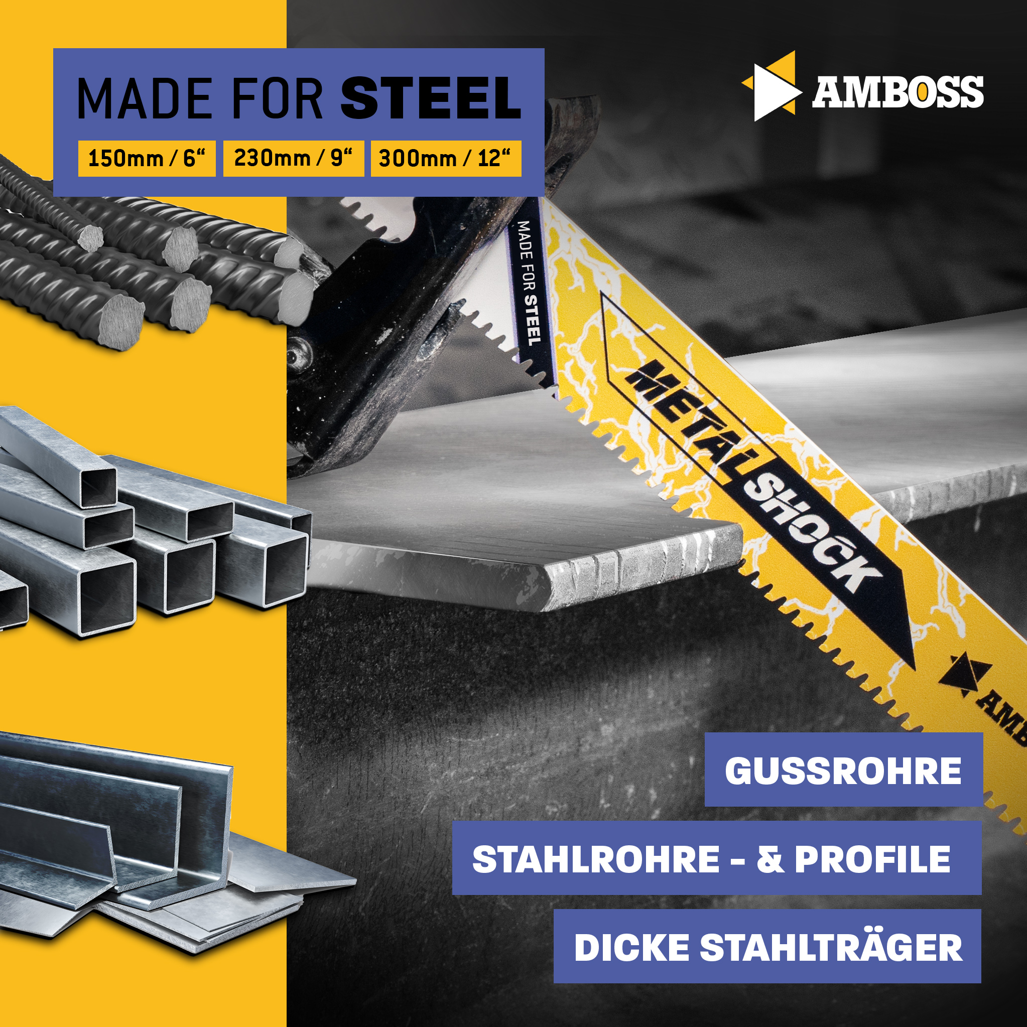 1x Amboss Metal Shock Säbelsägeblatt Länge 150 mm 8 ZpZ 1x Amboss Metal Shock Säbelsägeblatt Länge 150 mm 8 ZpZ