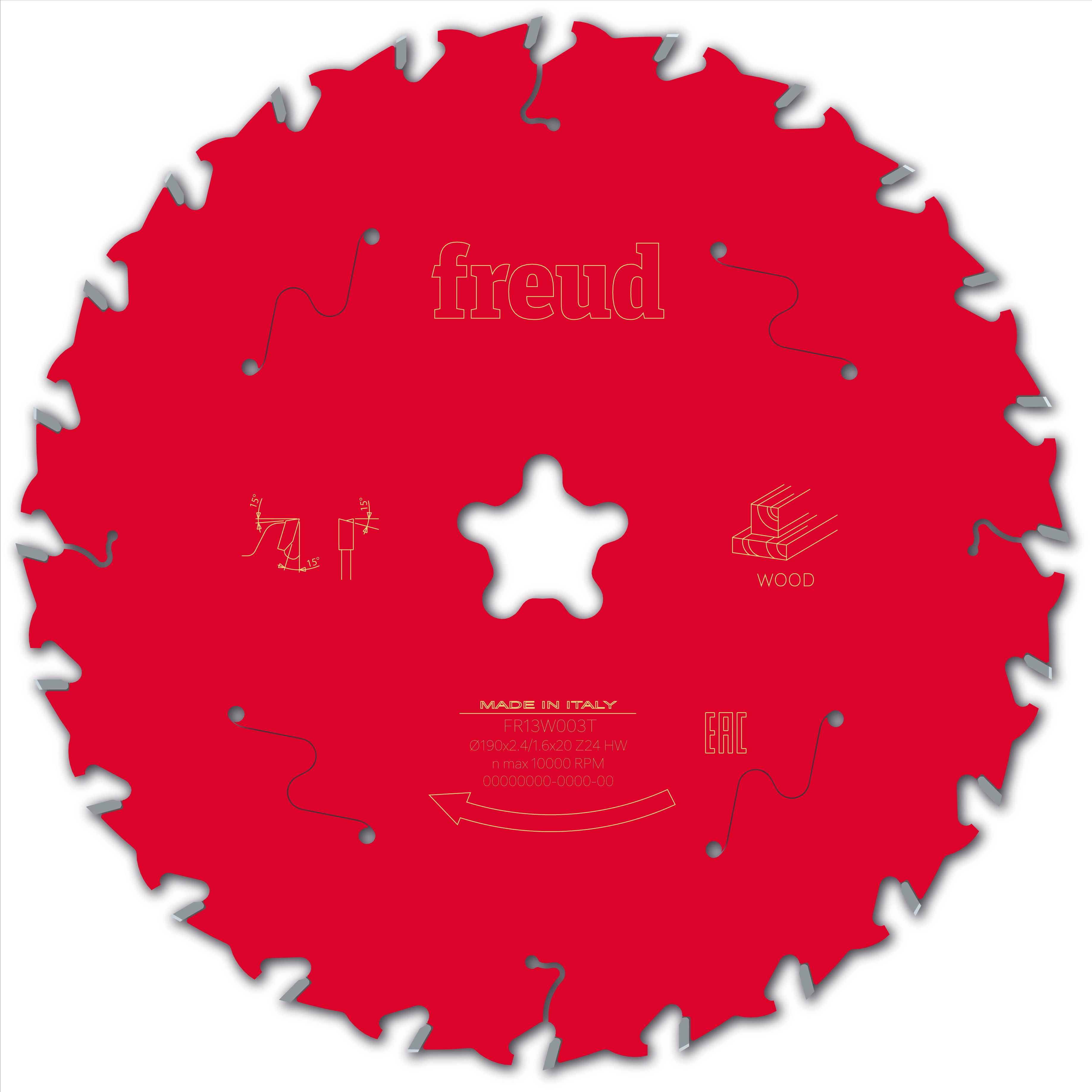 Freud HM Tischkreissägeblatt - 190 x 2.4/1.6 x Stern Z24 WZ Freud HM Tischkreissägeblatt - 190 x 2.4/1.6 x Stern Z24 WZ