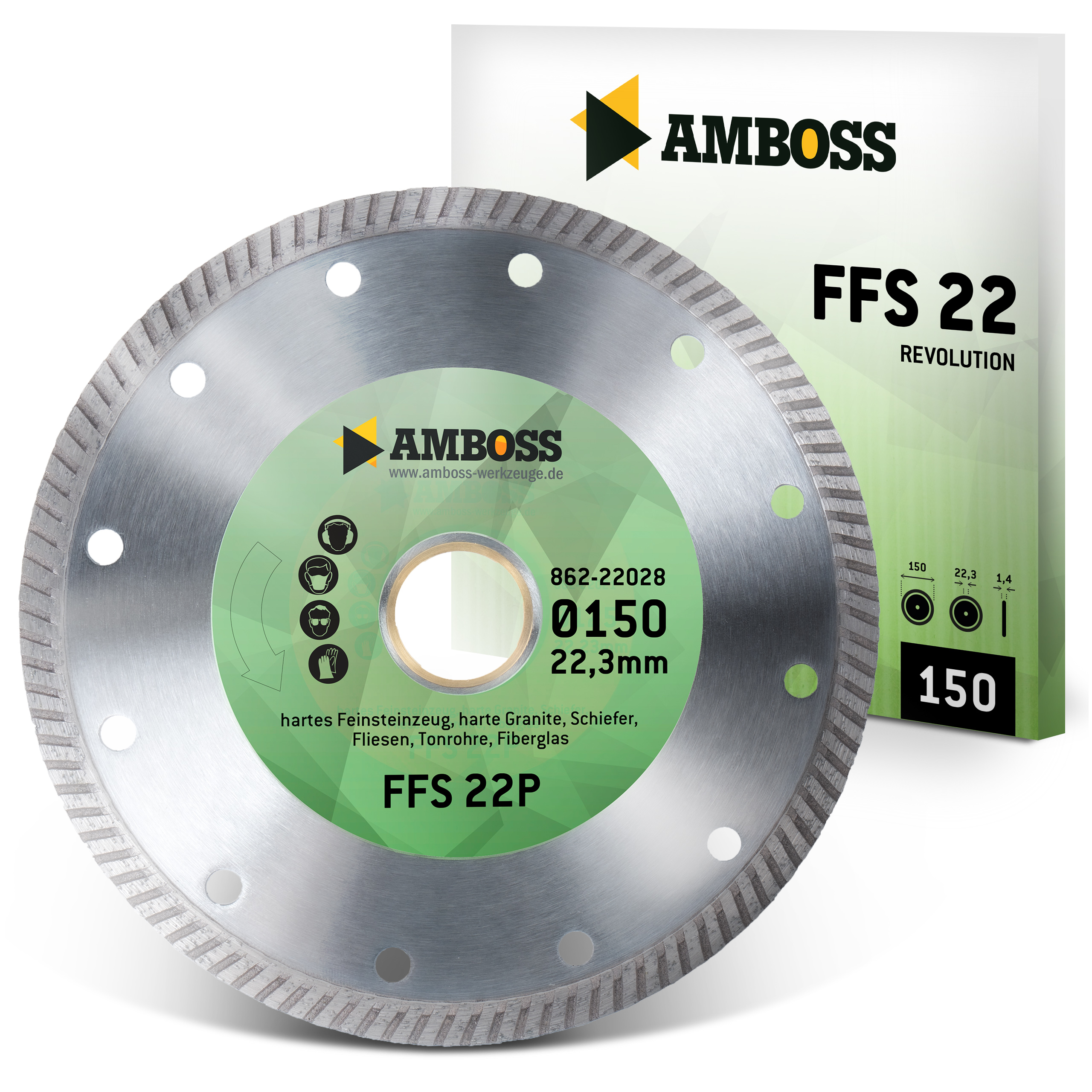 FFS 22P Diamant Trennscheibe 150 x 1.4 x 22.2