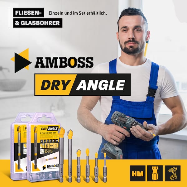 Amboss Dry Angle HM Fliesen- und Glasbohrer - Ø 10 mm - GL: 96 mm Amboss Dry Angle HM Fliesen- und Glasbohrer - Ø 10 mm - GL: 96 mm