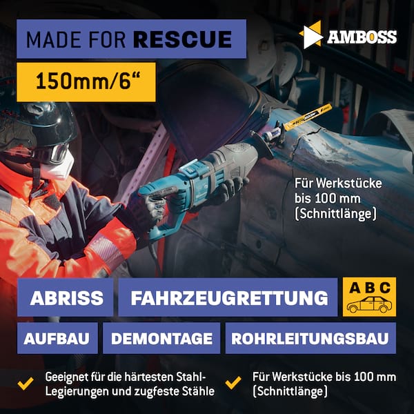 1x Amboss Metal Shock Säbelsägeblatt Länge 150 mm 8 ZpZ 1x Amboss Metal Shock Säbelsägeblatt Länge 150 mm 8 ZpZ