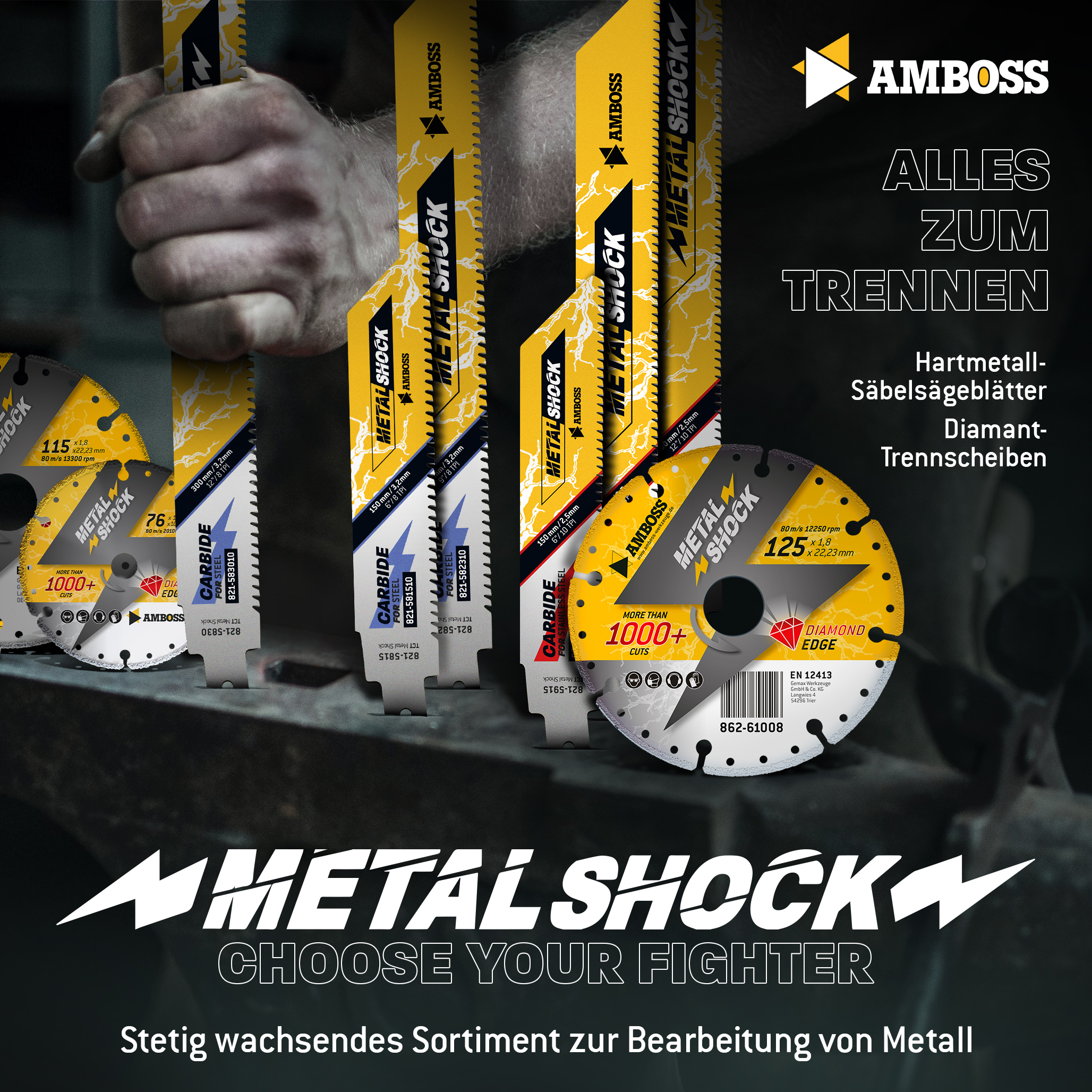 1x Amboss Metal Shock Säbelsägeblatt Länge 150 mm 8 ZpZ 1x Amboss Metal Shock Säbelsägeblatt Länge 150 mm 8 ZpZ