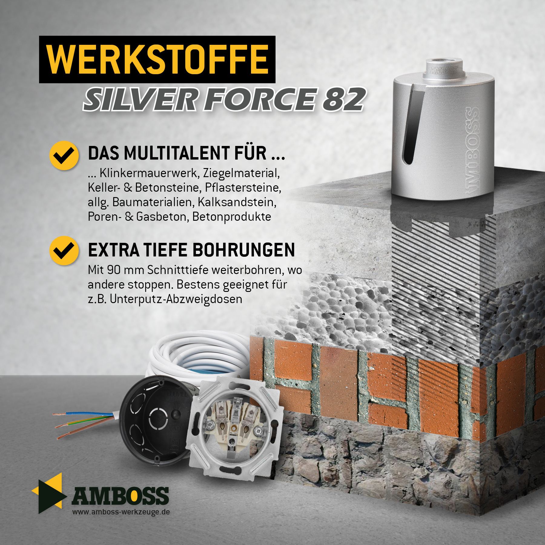 Dosensenker Silver Force - 82 mm - SDS-Plus StarterSet Dosensenker Silver Force - 82 mm - SDS-Plus StarterSet