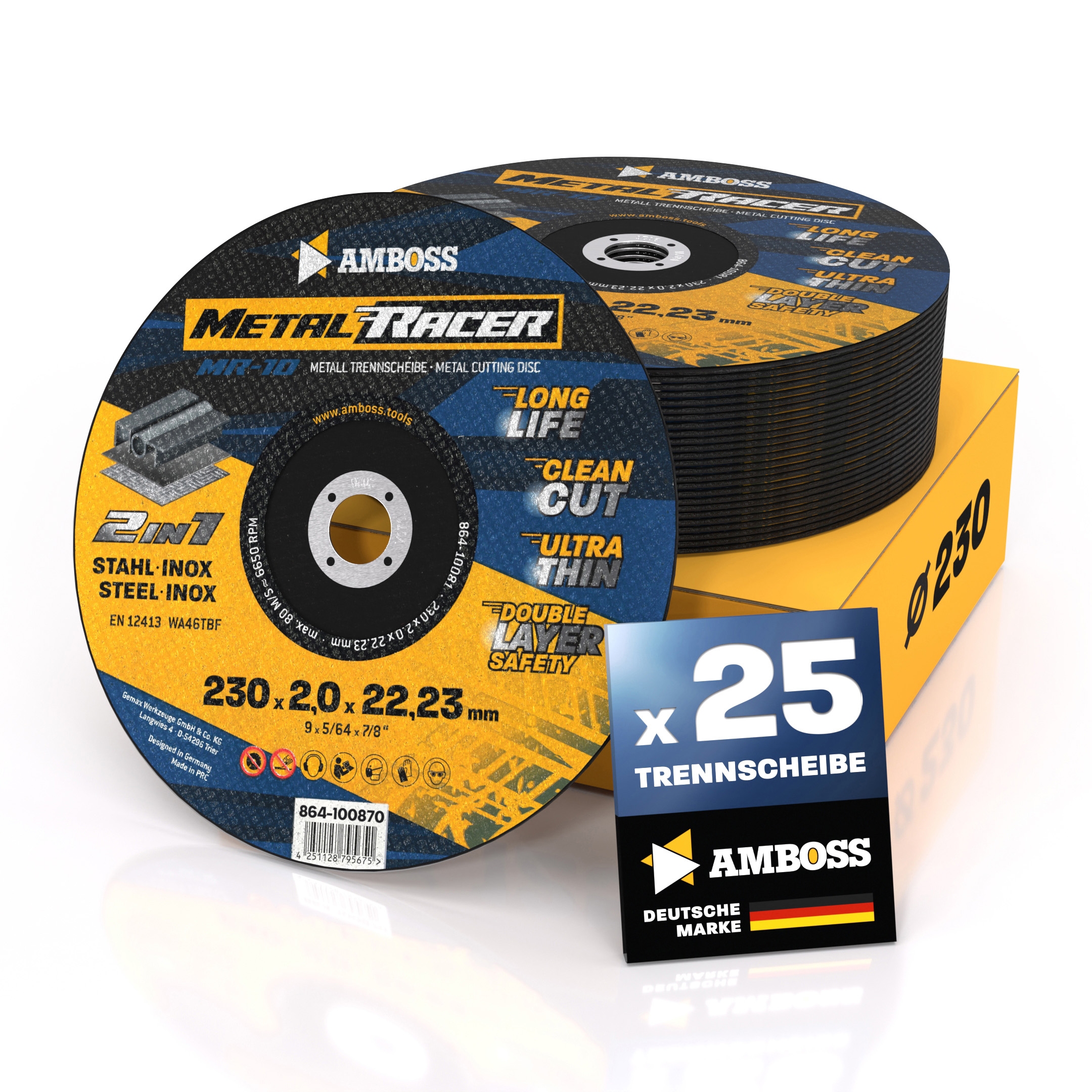 25x Amboss Metal Racer Trennscheibe | Ø230 mm - 2 mm -  22.23 mm |