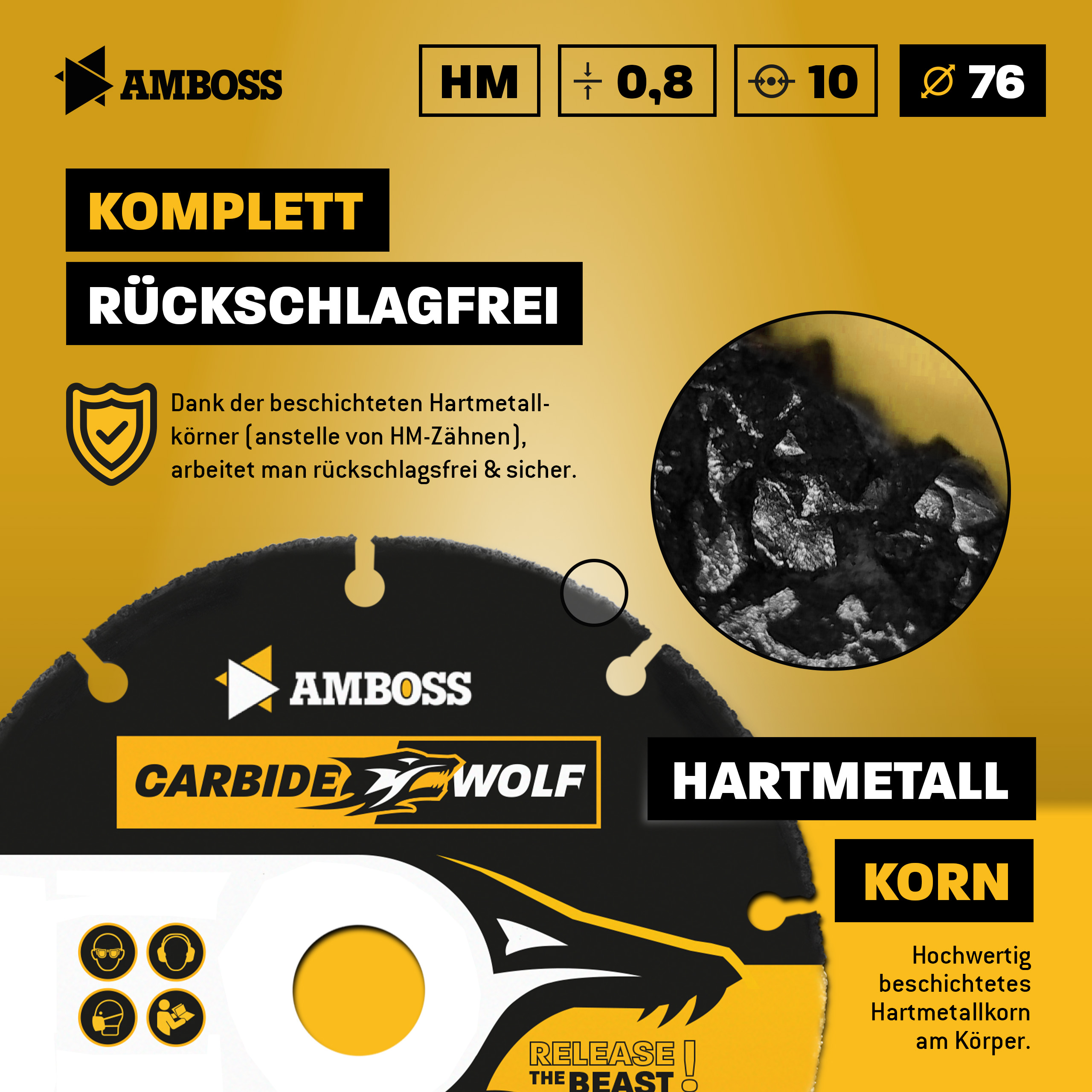Amboss Carbide Wolf HM Trennscheibe - 76 x 0.8 x 10 Amboss Carbide Wolf HM Trennscheibe - 76 x 0.8 x 10