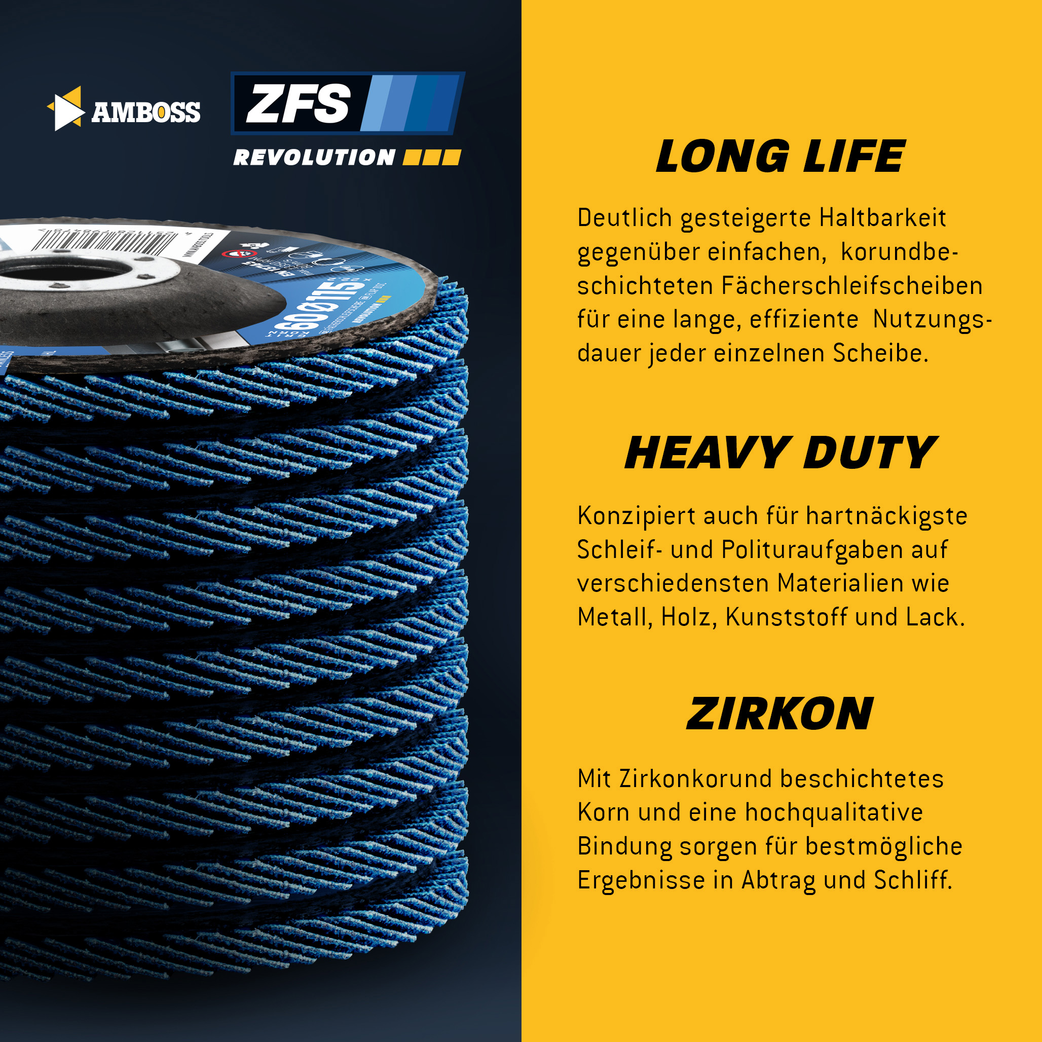 1x Amboss ZFS Fächerschleifscheibe Korn:120 Ø125mm 1x Amboss ZFS Fächerschleifscheibe Korn:120 Ø125mm