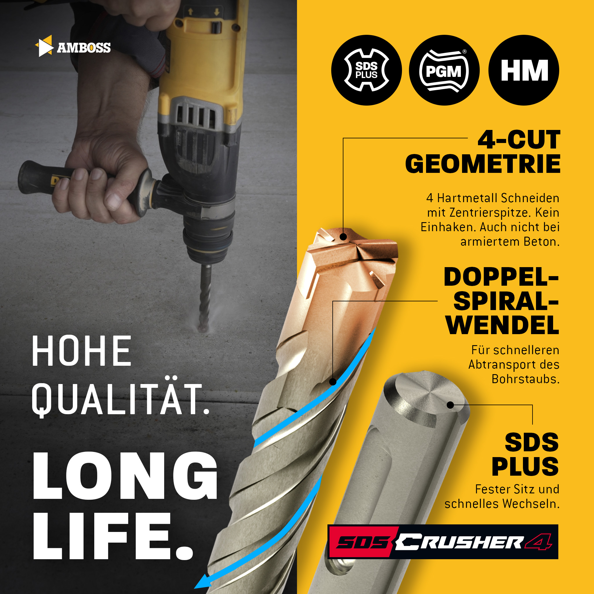 1x Bohrer SDS Plus Schaft - Ø:14 mm - GL: 600 mm 1x Bohrer SDS Plus Schaft - Ø:14 mm - GL: 600 mm