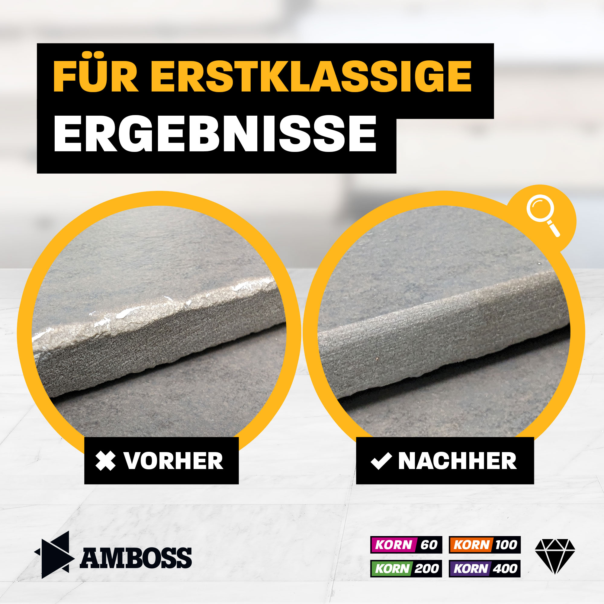Amboss Diamant Schleifpad Set Korn 60-400 Amboss Diamant Schleifpad Set Korn 60-400