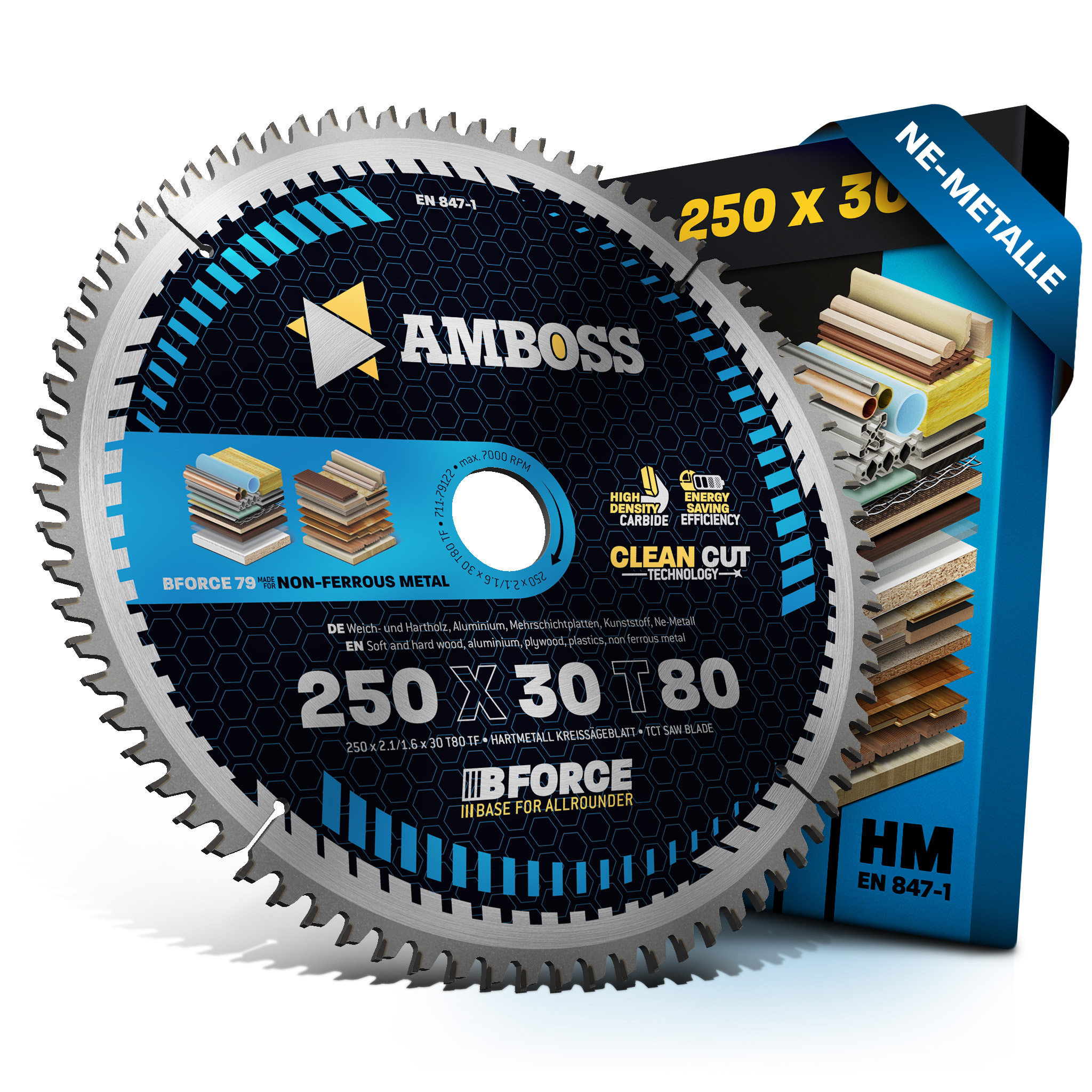 HM Kreissägeblatt - 250 x 2.1/1.6 x 30  Z80 TF HM Kreissägeblatt - 250 x 2.1/1.6 x 30  Z80 TF