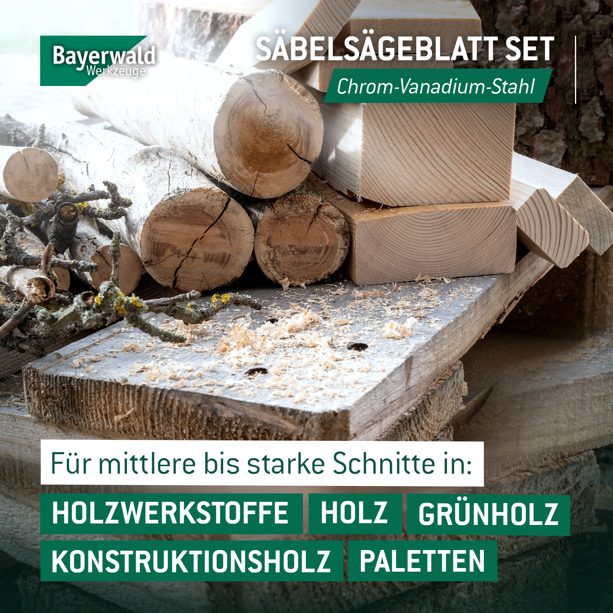 5x Bayerwald Werkzeuge Säbelsägeblatt - Länge 230 mm | Für Weichholz/ Konstruktionsholz/ Grünholz/ Brennholz / Balken | Grober, schneller Schnitt 5x Bayerwald Werkzeuge Säbelsägeblatt - Länge 230 mm | Für Weichholz/ Konstruktionsholz/ Grünholz/ Brennholz / Balken | Grober, schneller Schnitt