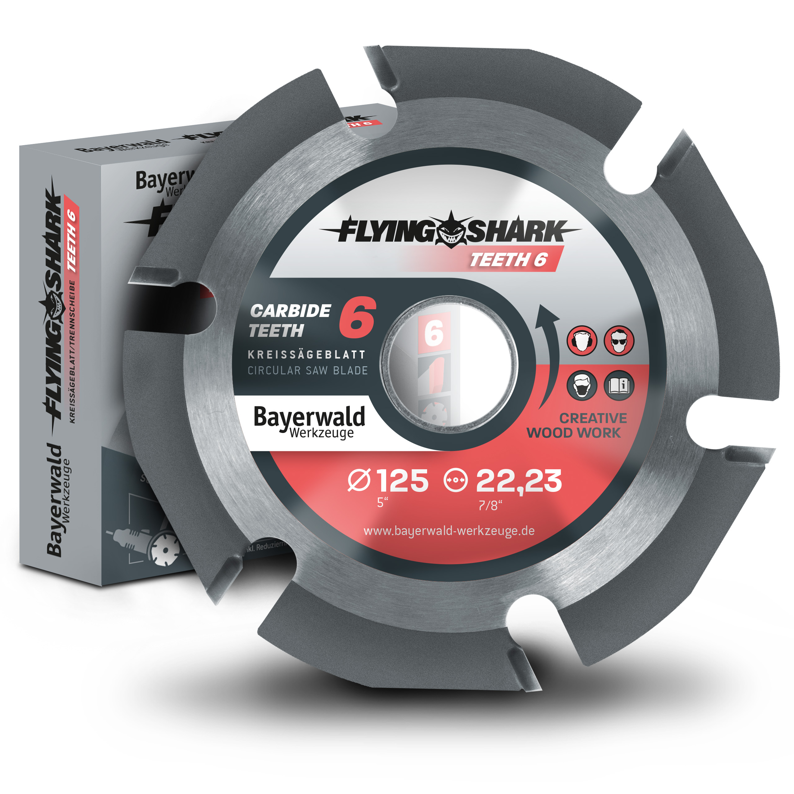 Bayerwald Flying Shark - Hartmetall Frässcheibe - Ø 125 x 22,23 mm Z6