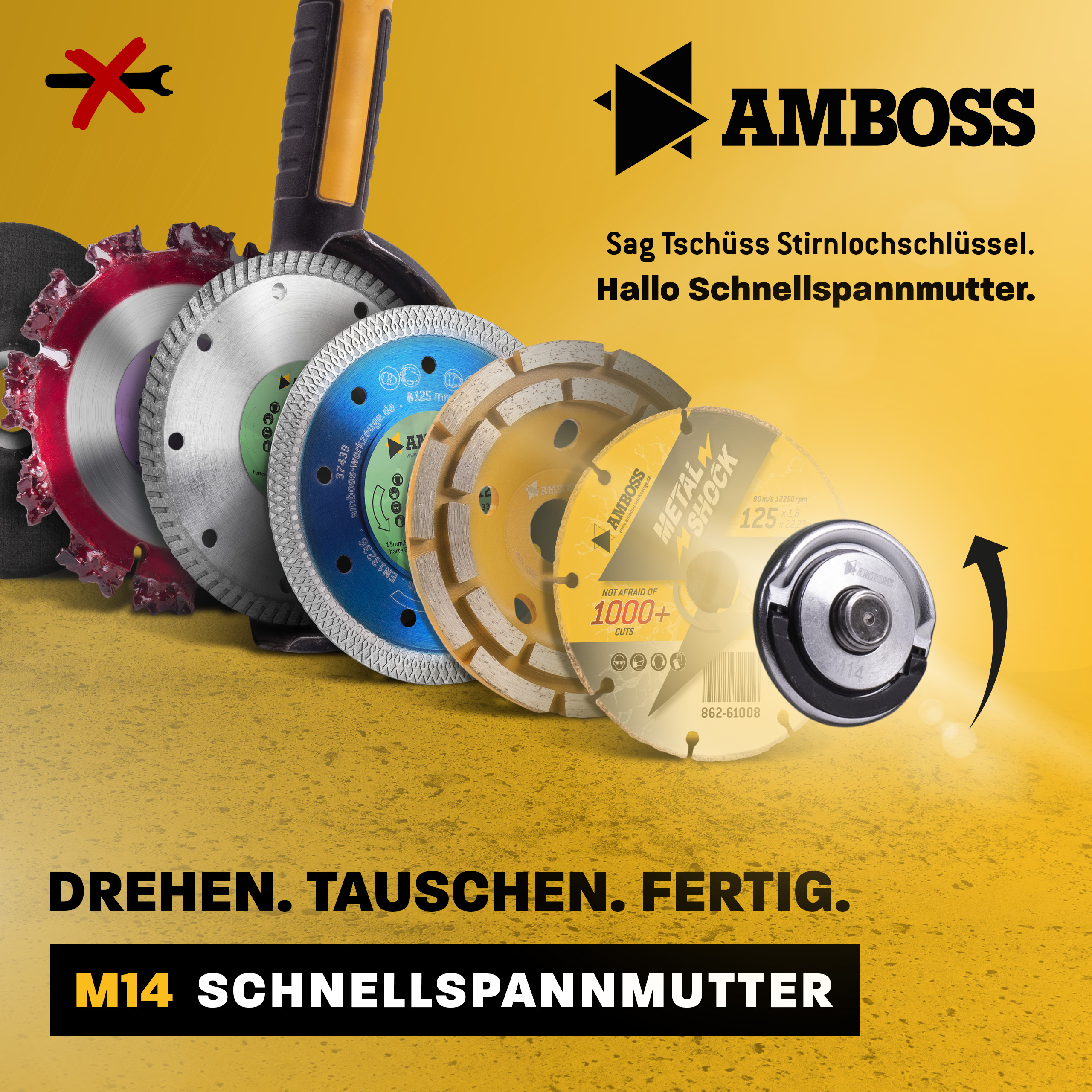 Schnellspannmutter für Winkelschleifer und -Adapter Schnellspannmutter für Winkelschleifer und -Adapter