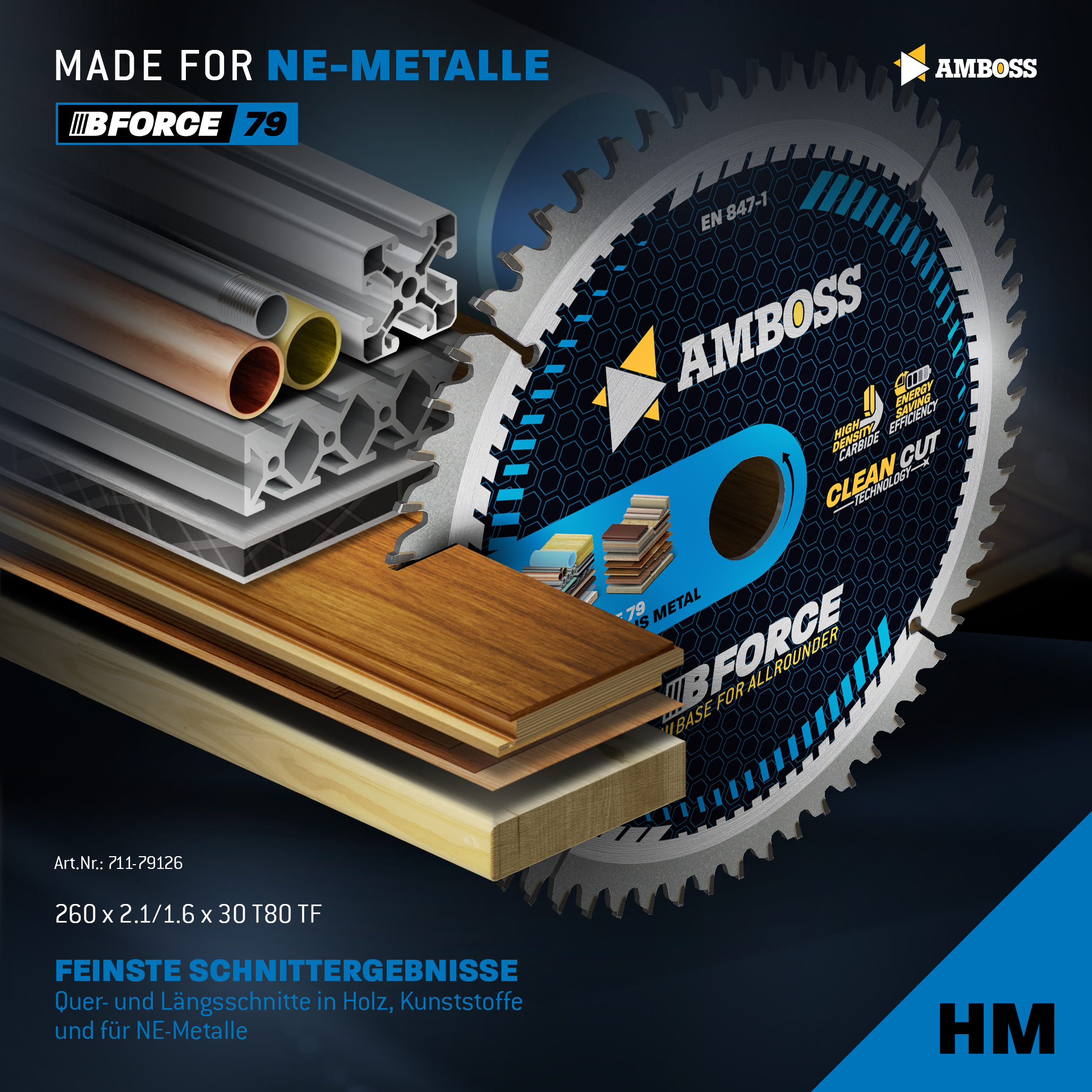 HM Kreissägeblatt - 260 x 2.1/1.6 x 30  Z80 TF HM Kreissägeblatt - 260 x 2.1/1.6 x 30  Z80 TF