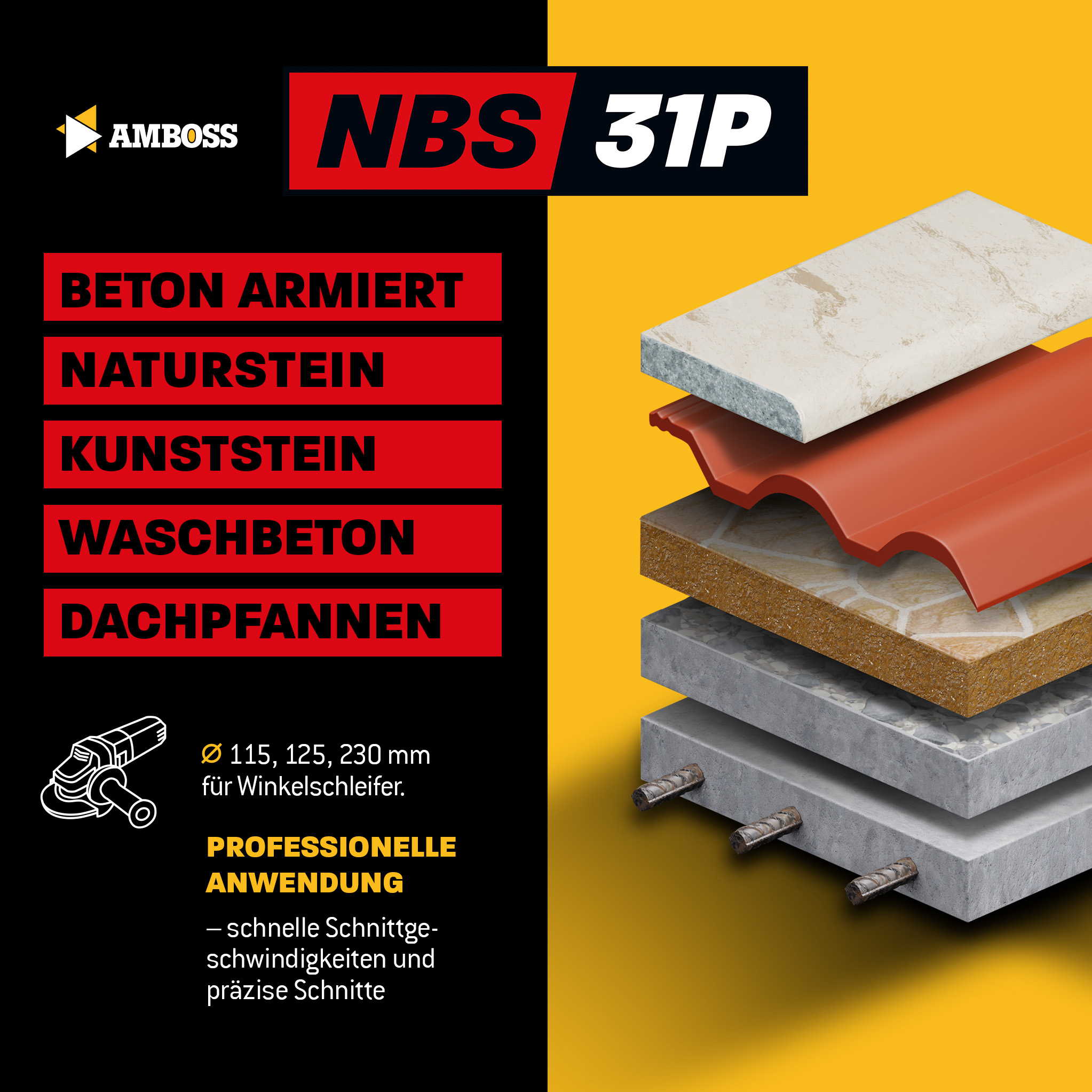 Amboss NBS 31P Diamant Trennscheibe - 230 x 3 x 22.2 Amboss NBS 31P Diamant Trennscheibe - 230 x 3 x 22.2