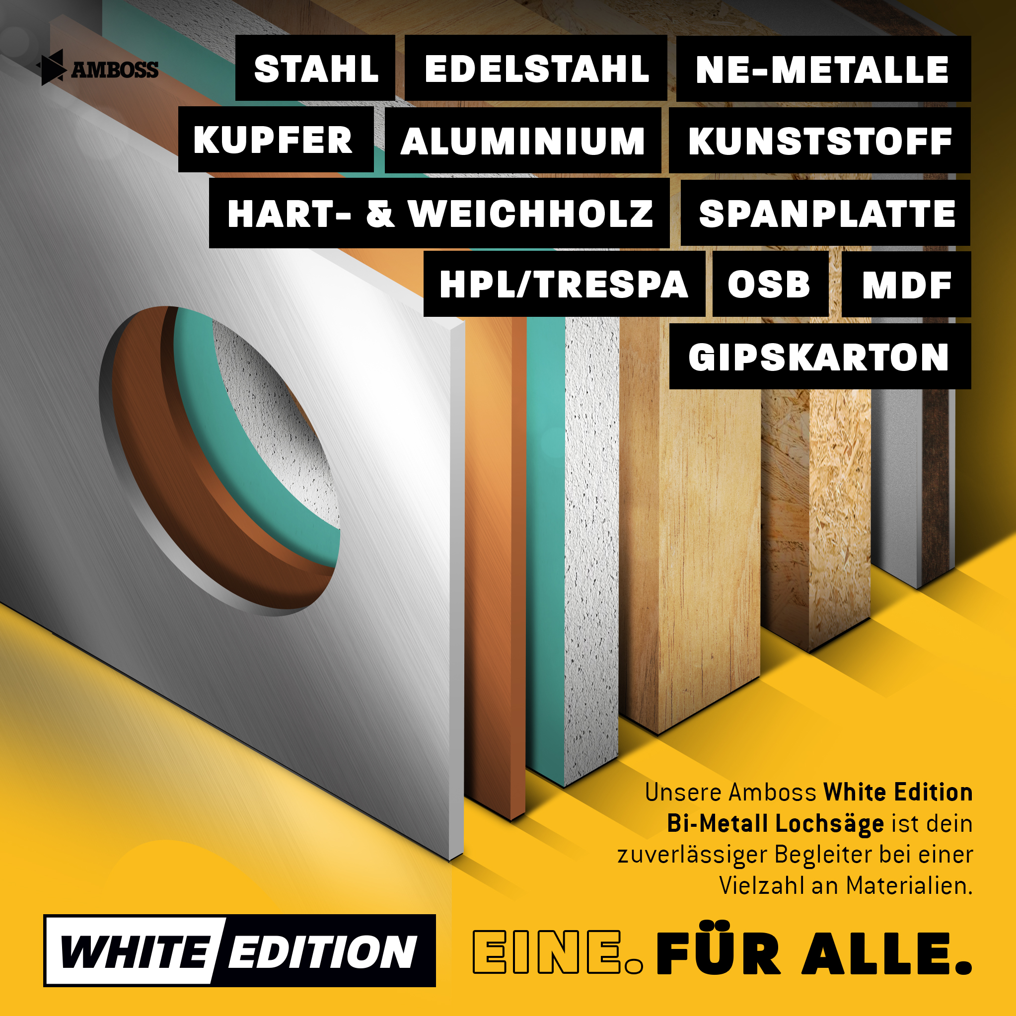 HSS M42 Amboss Lochsäge Ø 51 mm (ohne Aufnahme) HSS M42 Amboss Lochsäge Ø 51 mm (ohne Aufnahme)