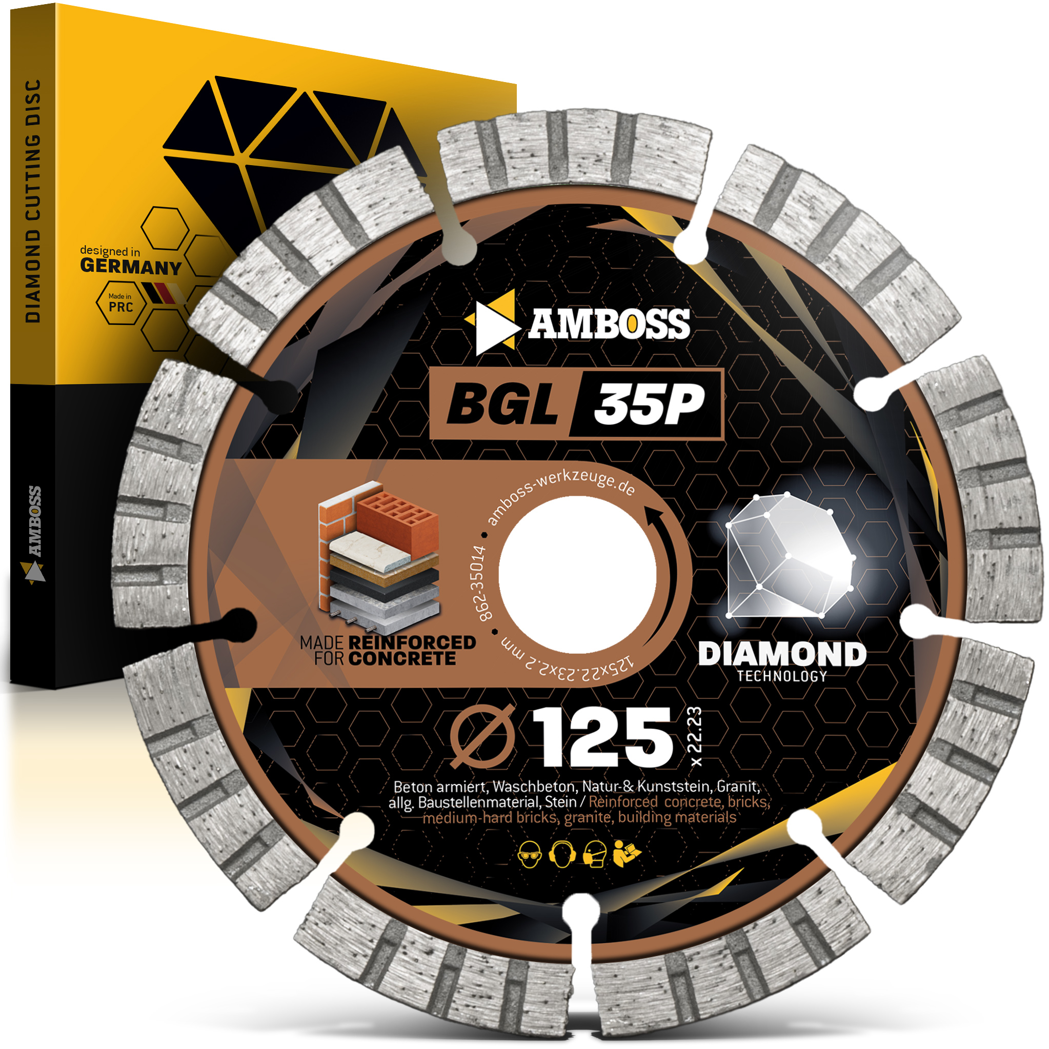 Amboss BGL 35P Diamant Trennscheibe - 125 x 2.2 x 22.2 Amboss BGL 35P Diamant Trennscheibe - 125 x 2.2 x 22.2