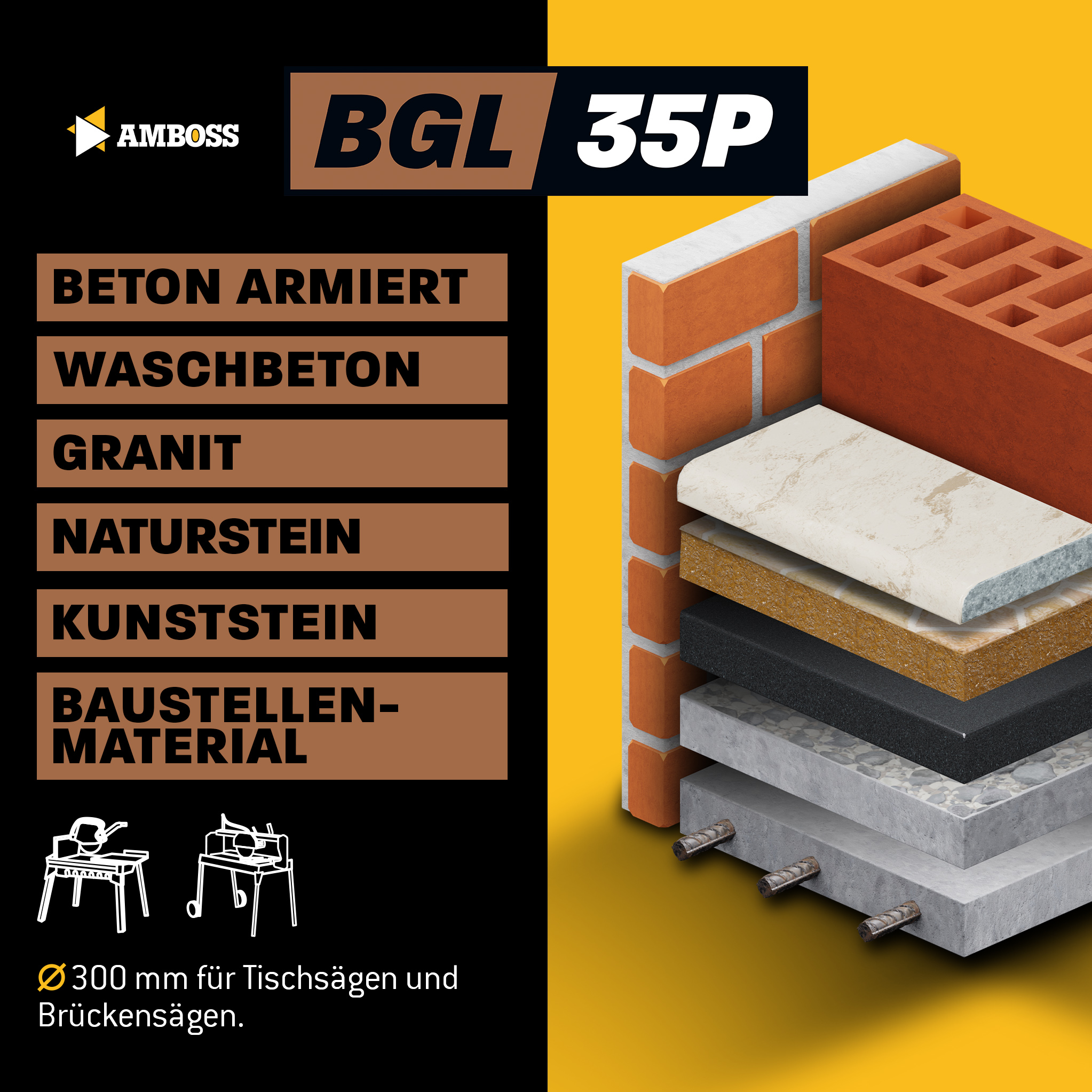 Amboss BGL 35P Diamant Trennscheibe - 300 x 3 x 30 Amboss BGL 35P Diamant Trennscheibe - 300 x 3 x 30