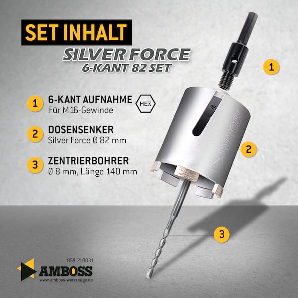 Dosensenker Silver Force - 82 mm - 6-kant StarterSet Dosensenker Silver Force - 82 mm - 6-kant StarterSet