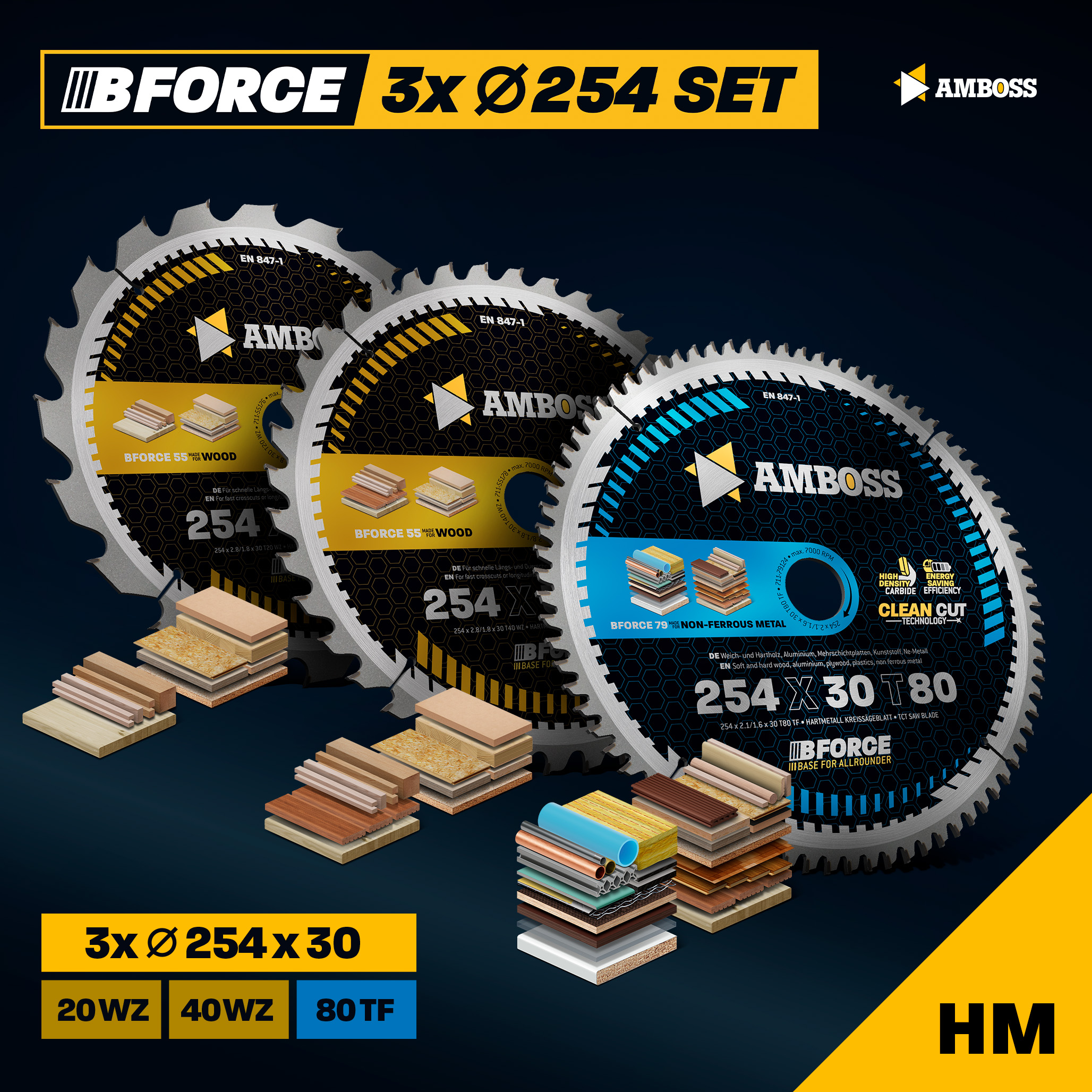 Ø254 Tisch- Kreissägeblatt Set passend für Bosch GTS 10, PTS 10, PTS 100 T, Festool TKS80, Scheppach HS105, Metabo TK250, TS254 Ø254 Tisch- Kreissägeblatt Set passend für Bosch GTS 10, PTS 10, PTS 100 T, Festool TKS80, Scheppach HS105, Metabo TK250, TS254