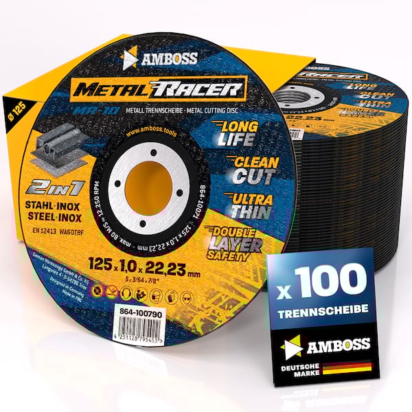 100x Amboss Metal Racer Trennscheibe | Ø125 mm - 1 mm -  22.23 mm | 100x Amboss Metal Racer Trennscheibe | Ø125 mm - 1 mm -  22.23 mm |