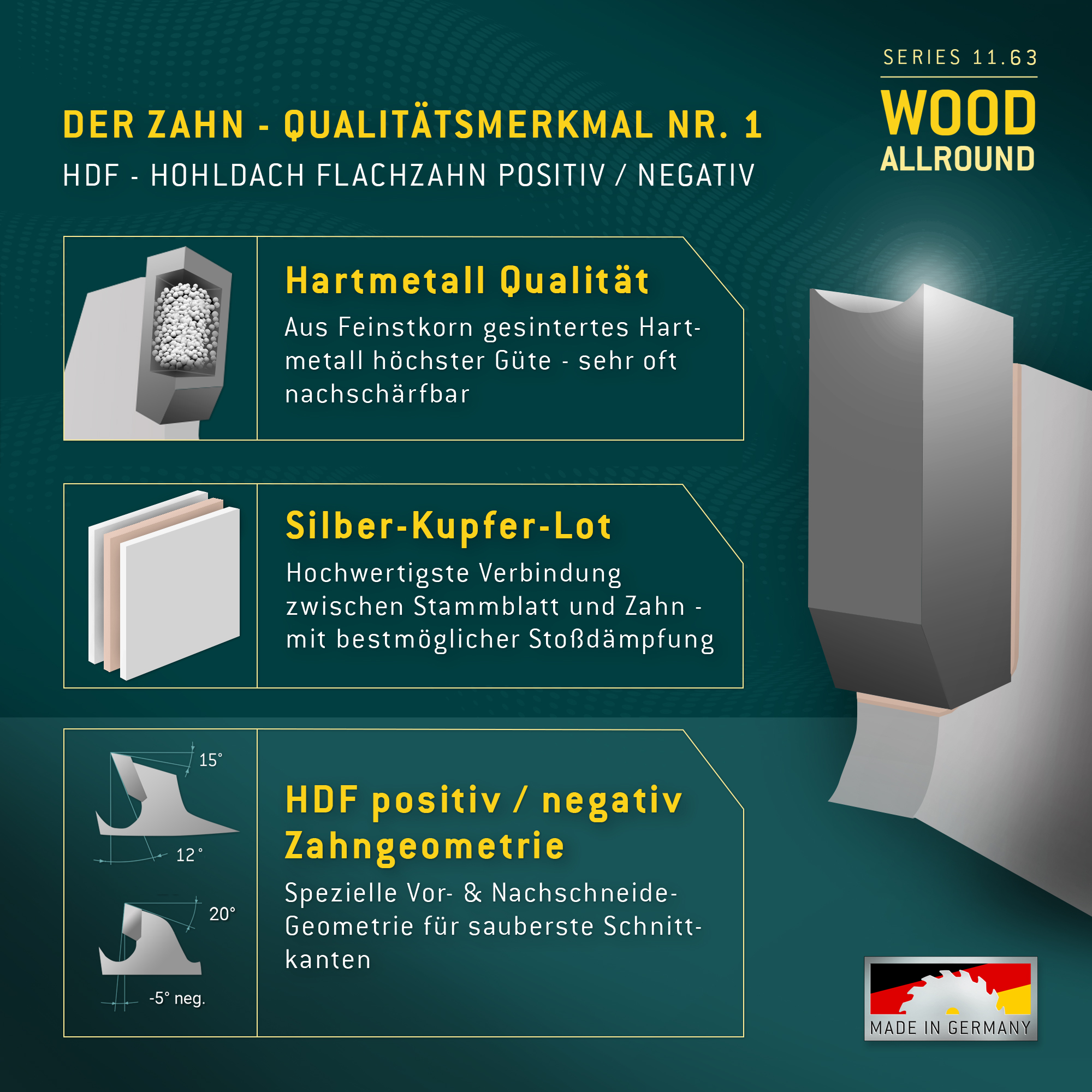 HM Kreissägeblatt - 303 x 3.2/2.2 x 30 Z60 HDF neg. HM Kreissägeblatt - 303 x 3.2/2.2 x 30 Z60 HDF neg.