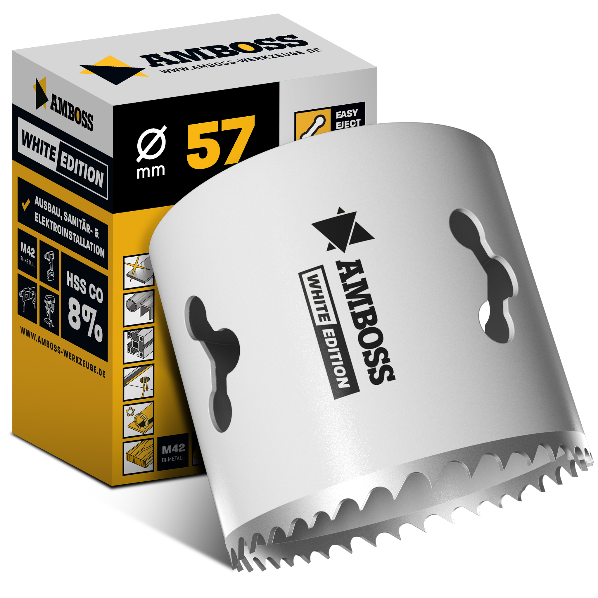 HSS M42 Amboss Lochsäge Ø 57 mm (ohne Aufnahme) HSS M42 Amboss Lochsäge Ø 57 mm (ohne Aufnahme)