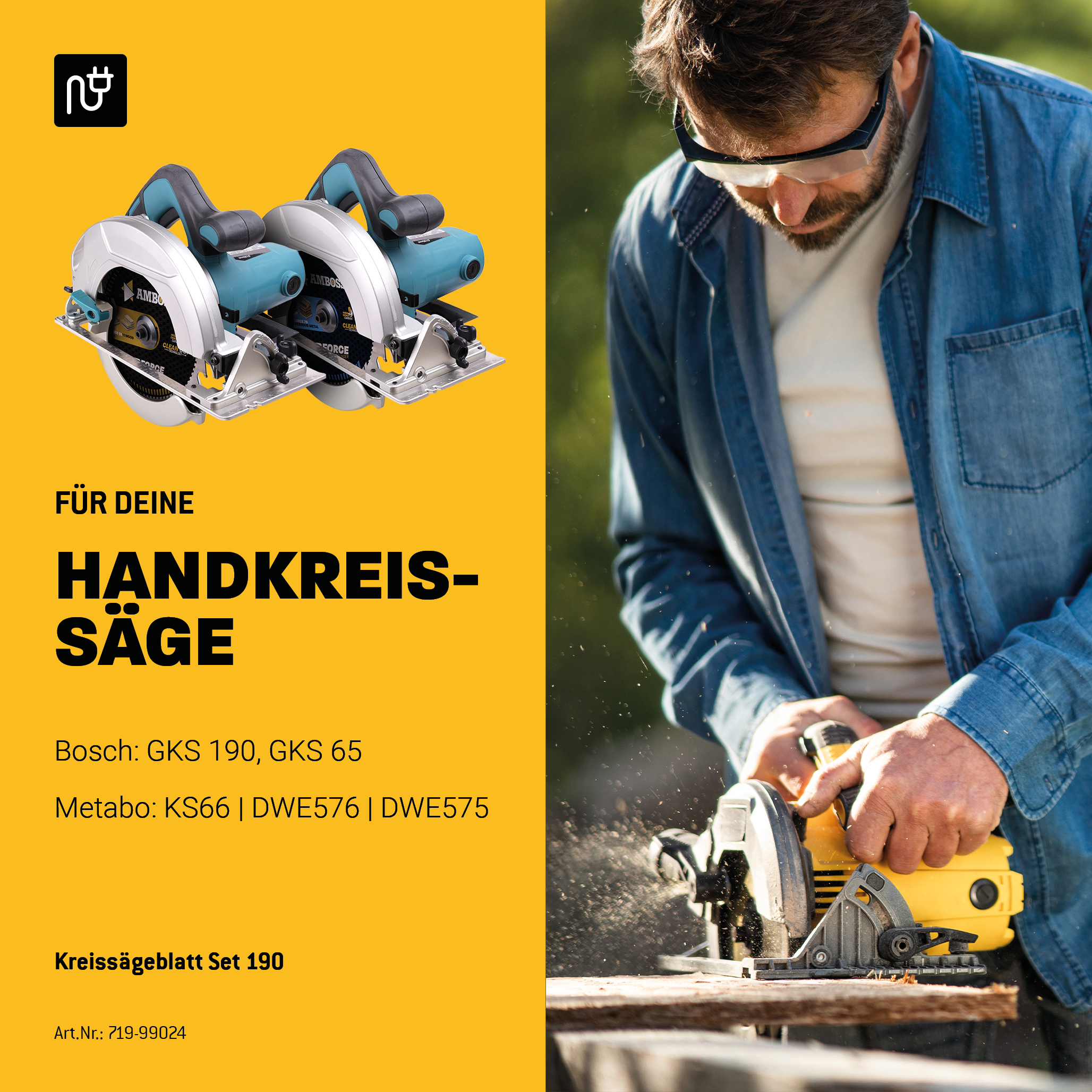 Ø190 Hand- Kreissägeblatt Set passend für Bosch GKS 190, Bosch PKS 66 A. Metabo KS66. Makita 5705R Ø190 Hand- Kreissägeblatt Set passend für Bosch GKS 190, Bosch PKS 66 A. Metabo KS66. Makita 5705R