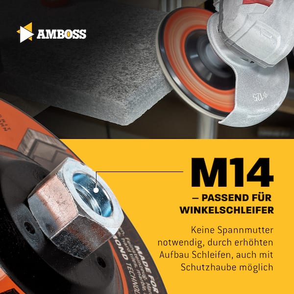 Amboss Diamant Fächerschleifscheibe 115mm K120 M14 Amboss Diamant Fächerschleifscheibe 115mm K120 M14
