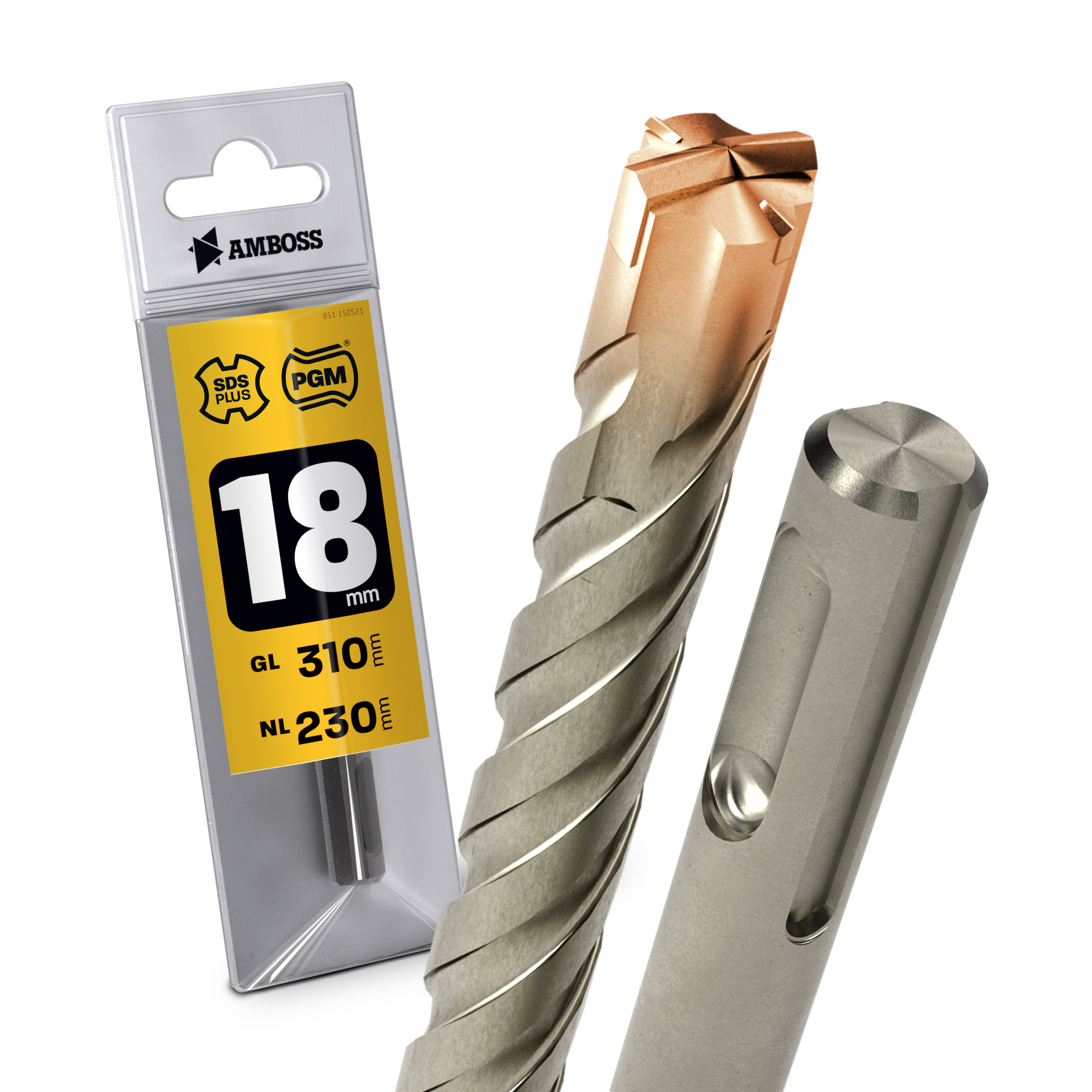 1x Bohrer SDS Plus Schaft - Ø:18 mm - GL: 310 mm 1x Bohrer SDS Plus Schaft - Ø:18 mm - GL: 310 mm