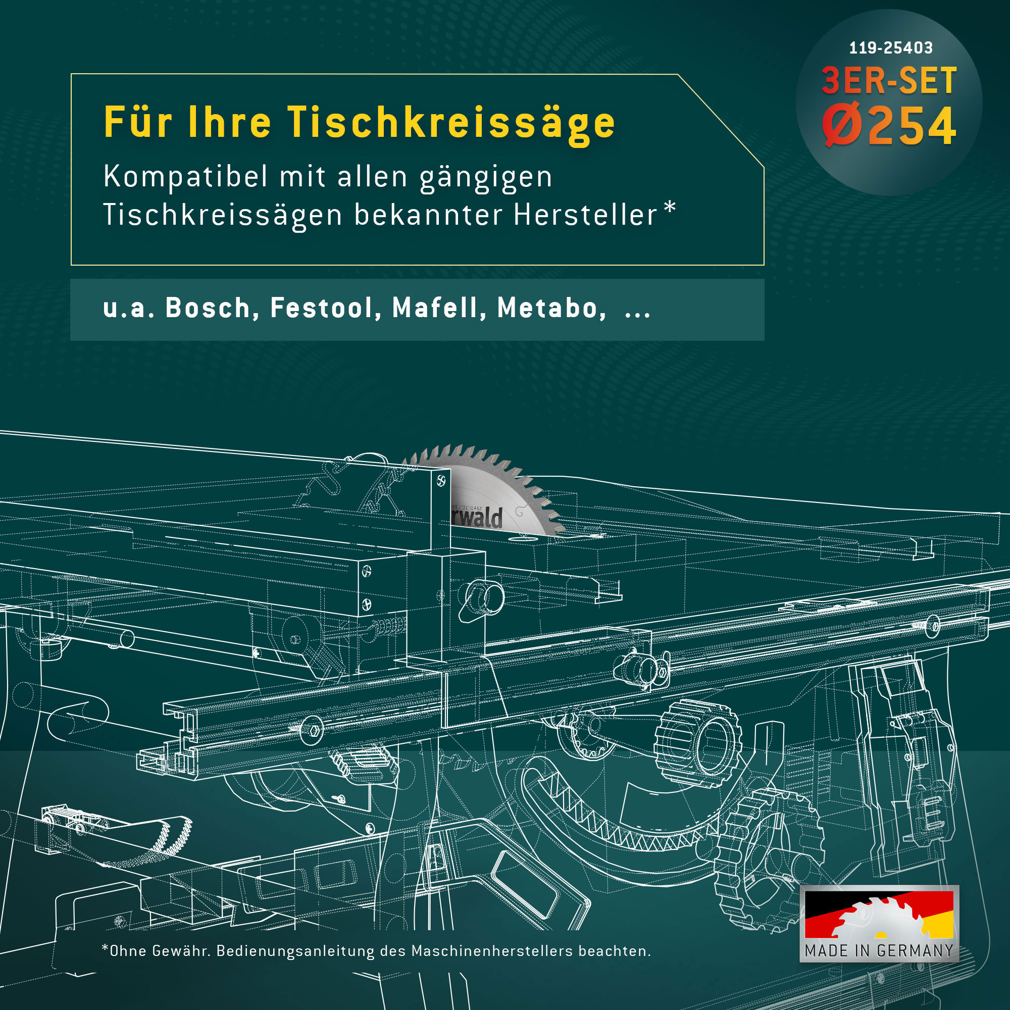 Kreissägeblatt Set 254 kompatibel mit Bosch GTS -PTS 10 - Feinschnitt Spezial Kreissägeblatt Set 254 kompatibel mit Bosch GTS -PTS 10 - Feinschnitt Spezial
