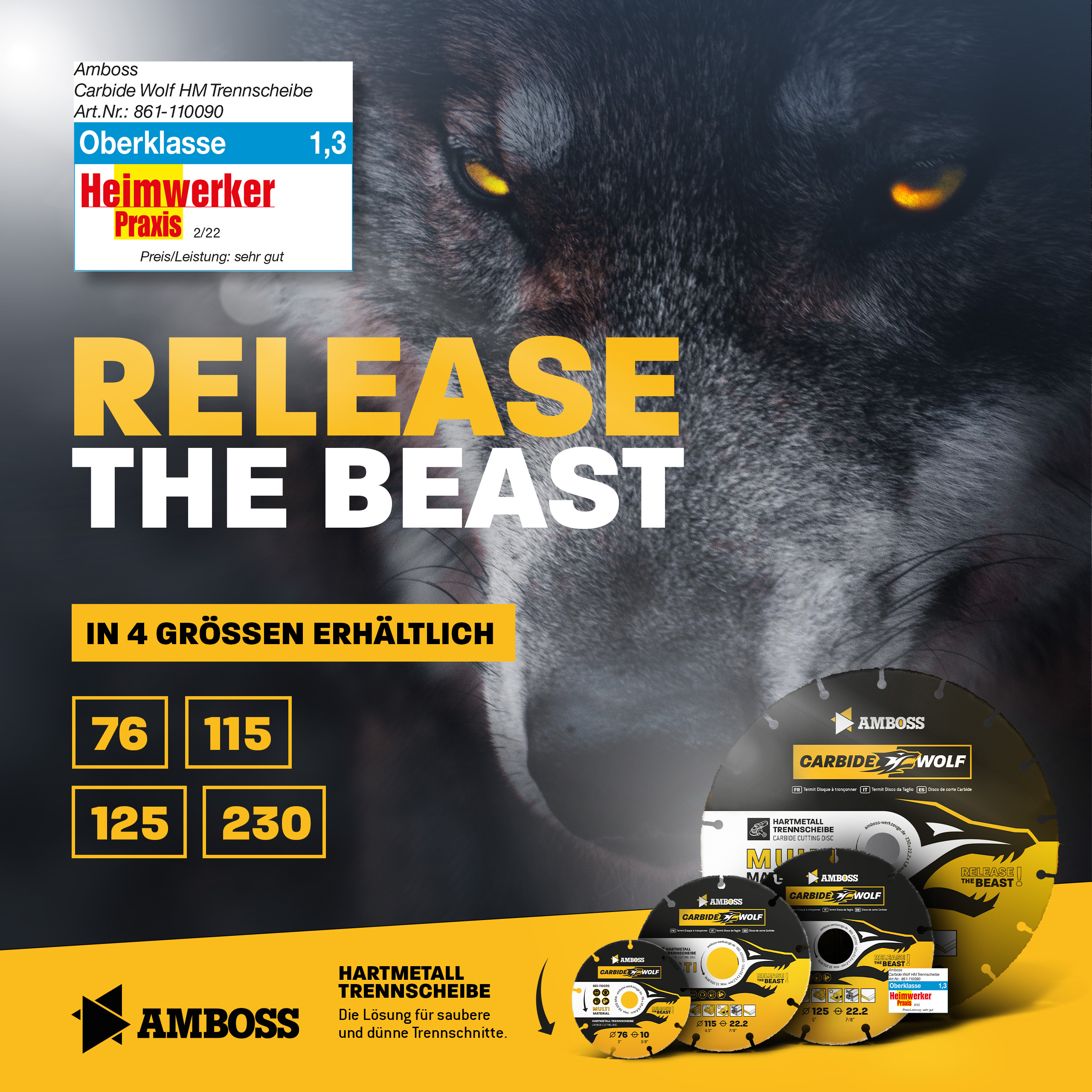 Amboss Carbide Wolf HM Trennscheibe - 125 x 1.2 x 22.2