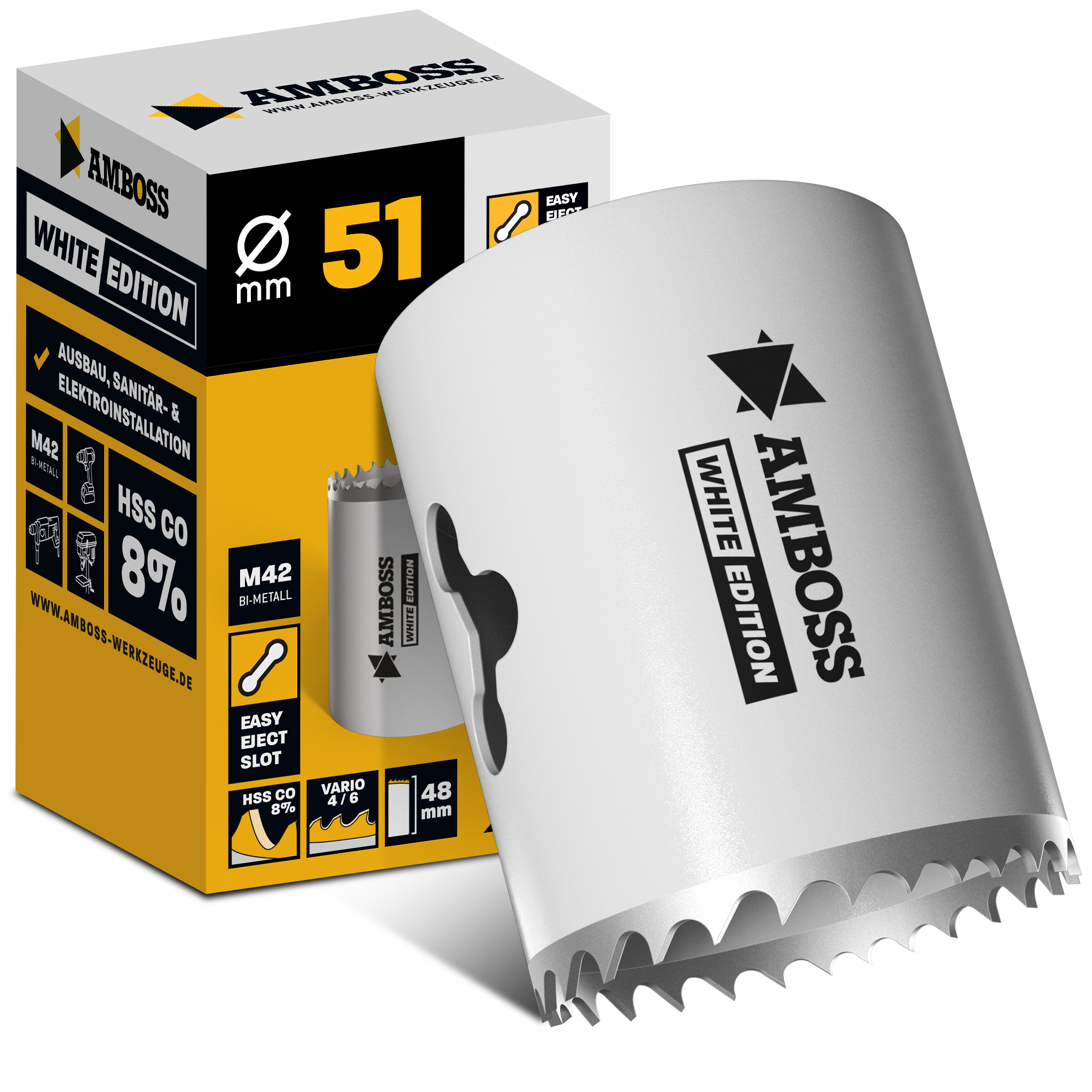 HSS M42 Amboss Lochsäge Ø 51 mm (ohne Aufnahme) HSS M42 Amboss Lochsäge Ø 51 mm (ohne Aufnahme)