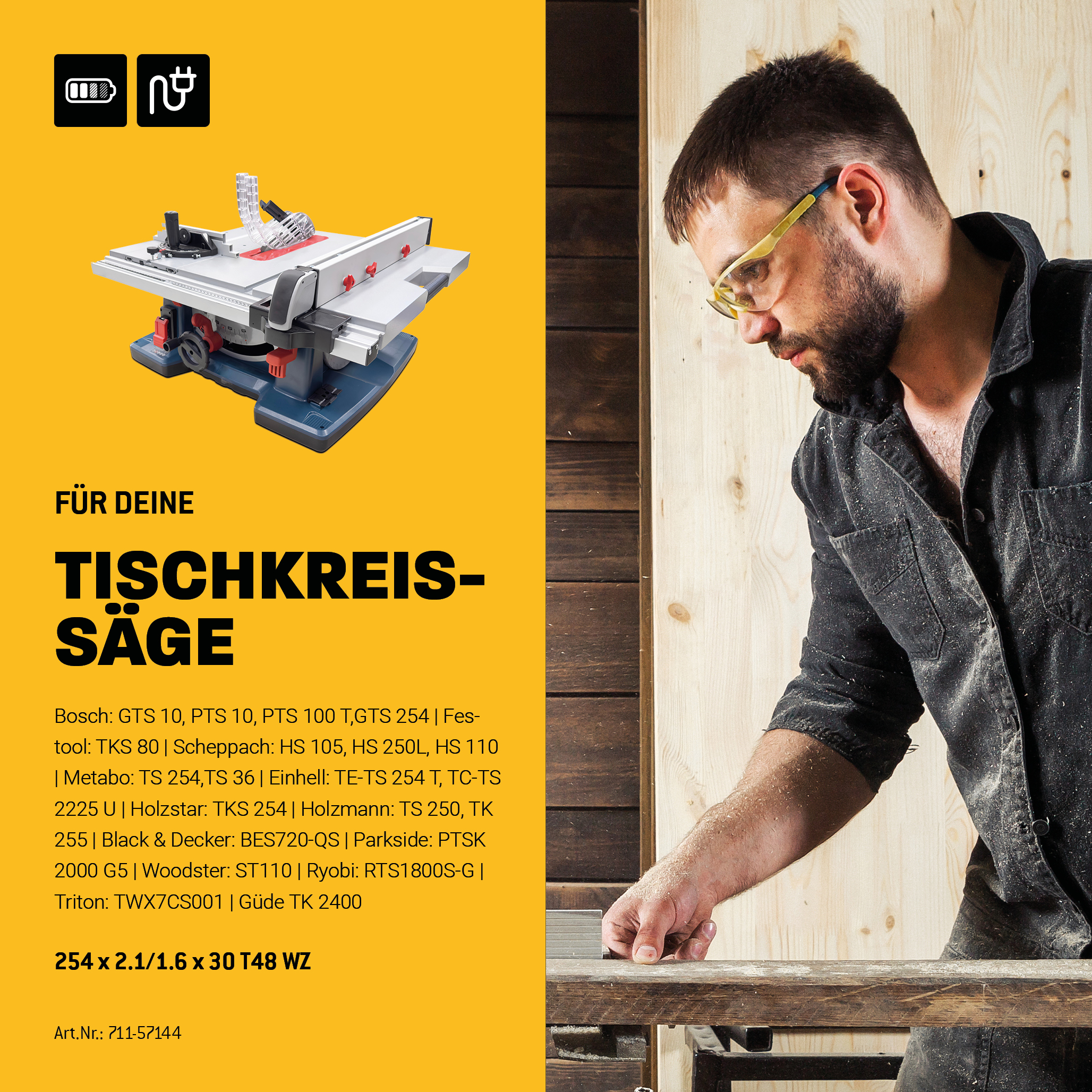 HM Kreissägeblatt - 254 x 2.1/1.6 x 30 Z48 WZ HM Kreissägeblatt - 254 x 2.1/1.6 x 30 Z48 WZ