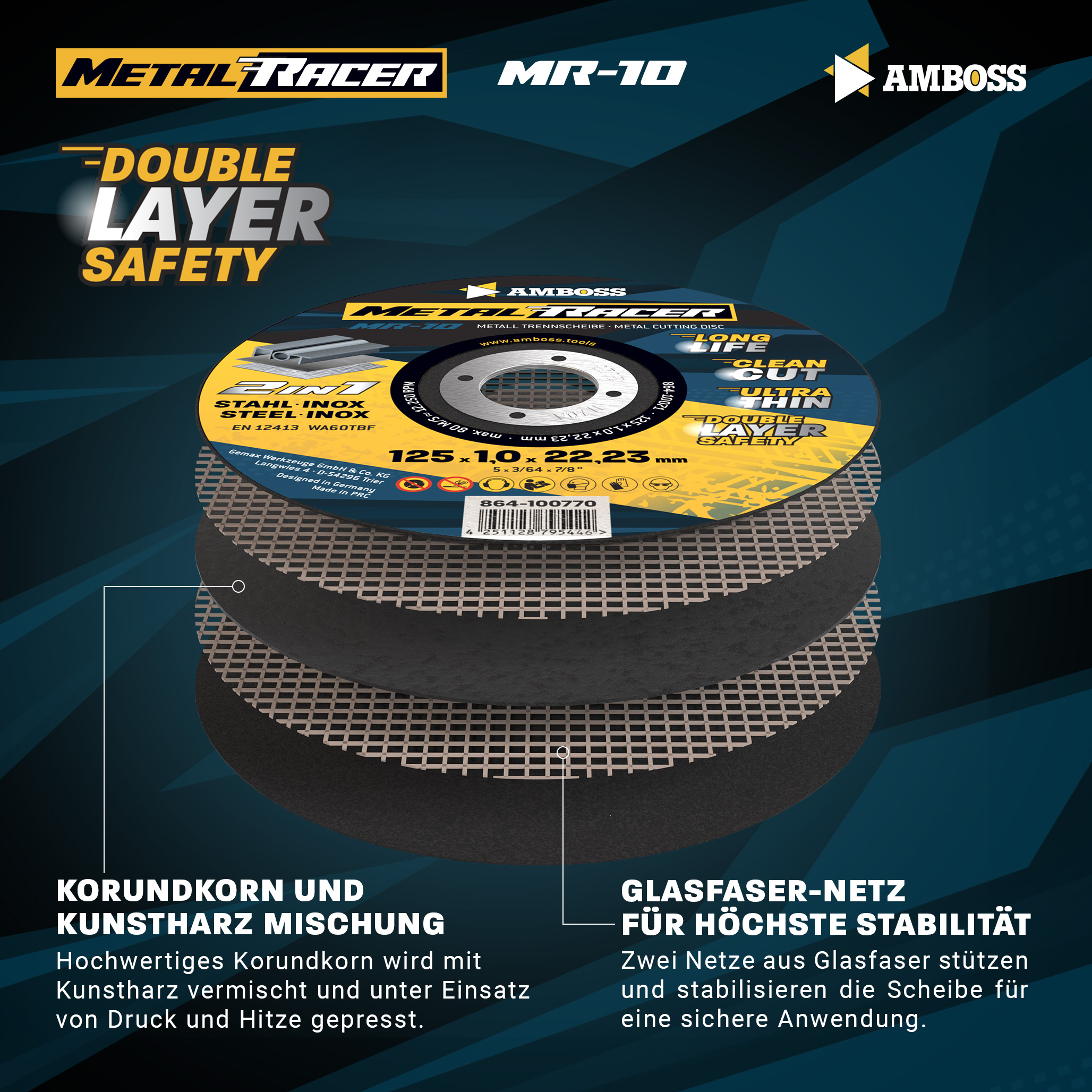 25x Amboss Metal Racer Trennscheibe | Ø230 mm - 2 mm -  22.23 mm | 25x Amboss Metal Racer Trennscheibe | Ø230 mm - 2 mm -  22.23 mm |