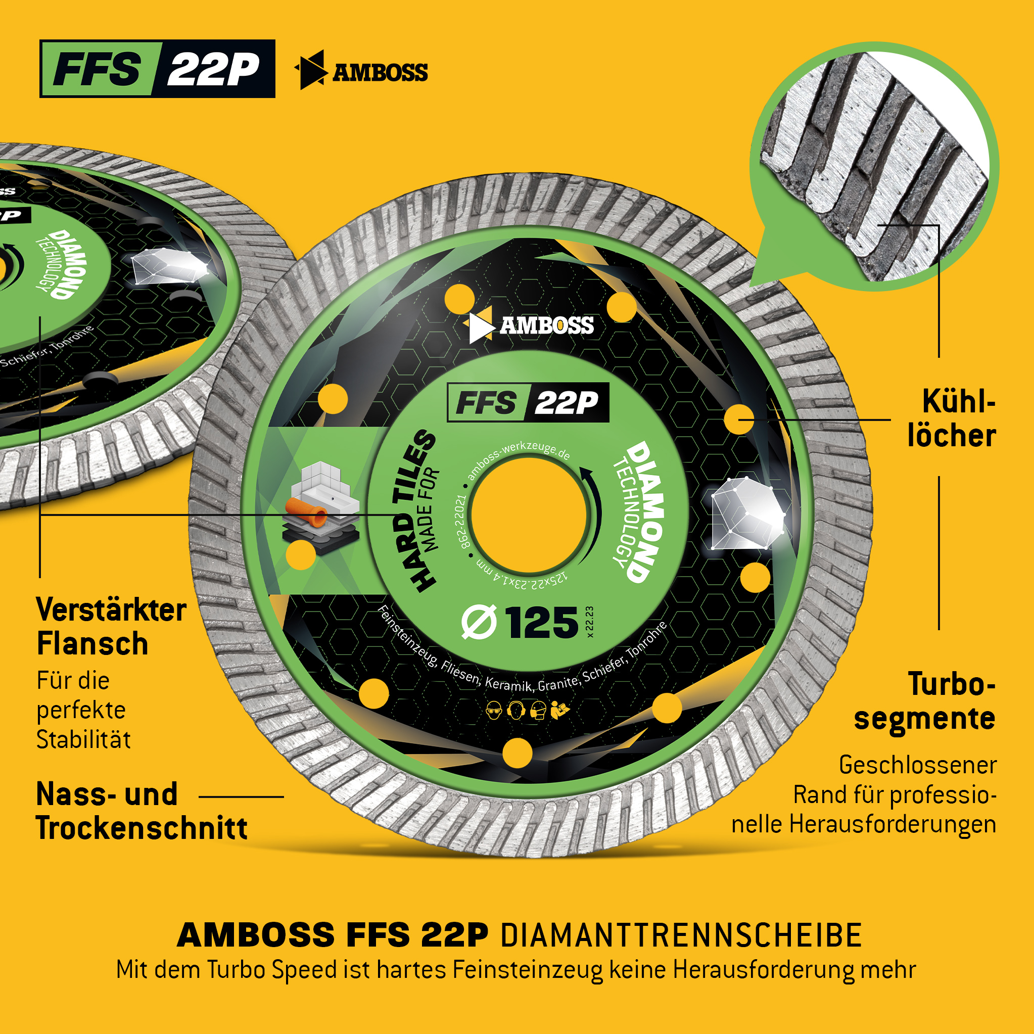 FFS 22P Diamant Trennscheibe 125 x 1.4 x 22.2 FFS 22P Diamant Trennscheibe 125 x 1.4 x 22.2