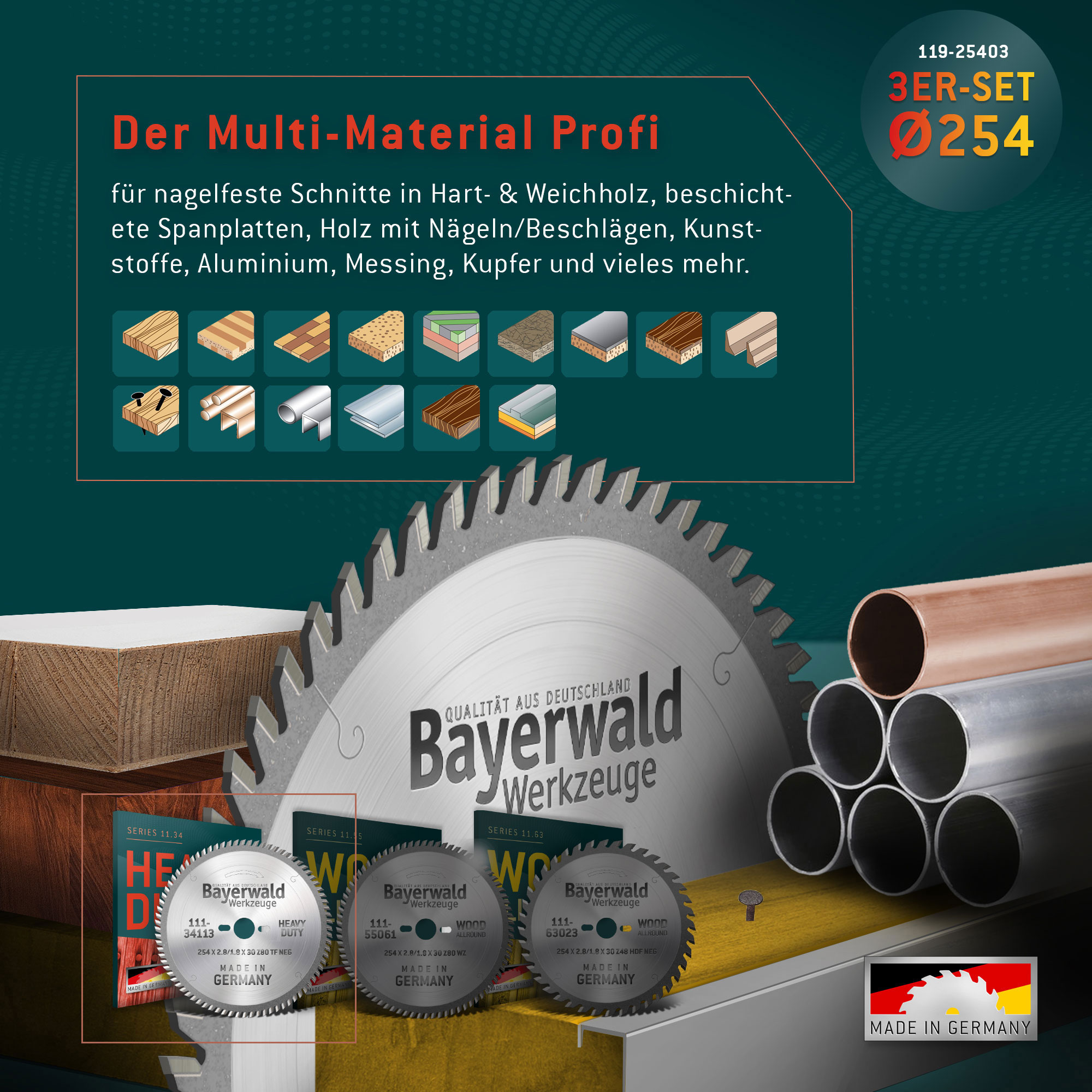 Kreissägeblatt Set 254 kompatibel mit Bosch GTS -PTS 10 - Feinschnitt Spezial Kreissägeblatt Set 254 kompatibel mit Bosch GTS -PTS 10 - Feinschnitt Spezial