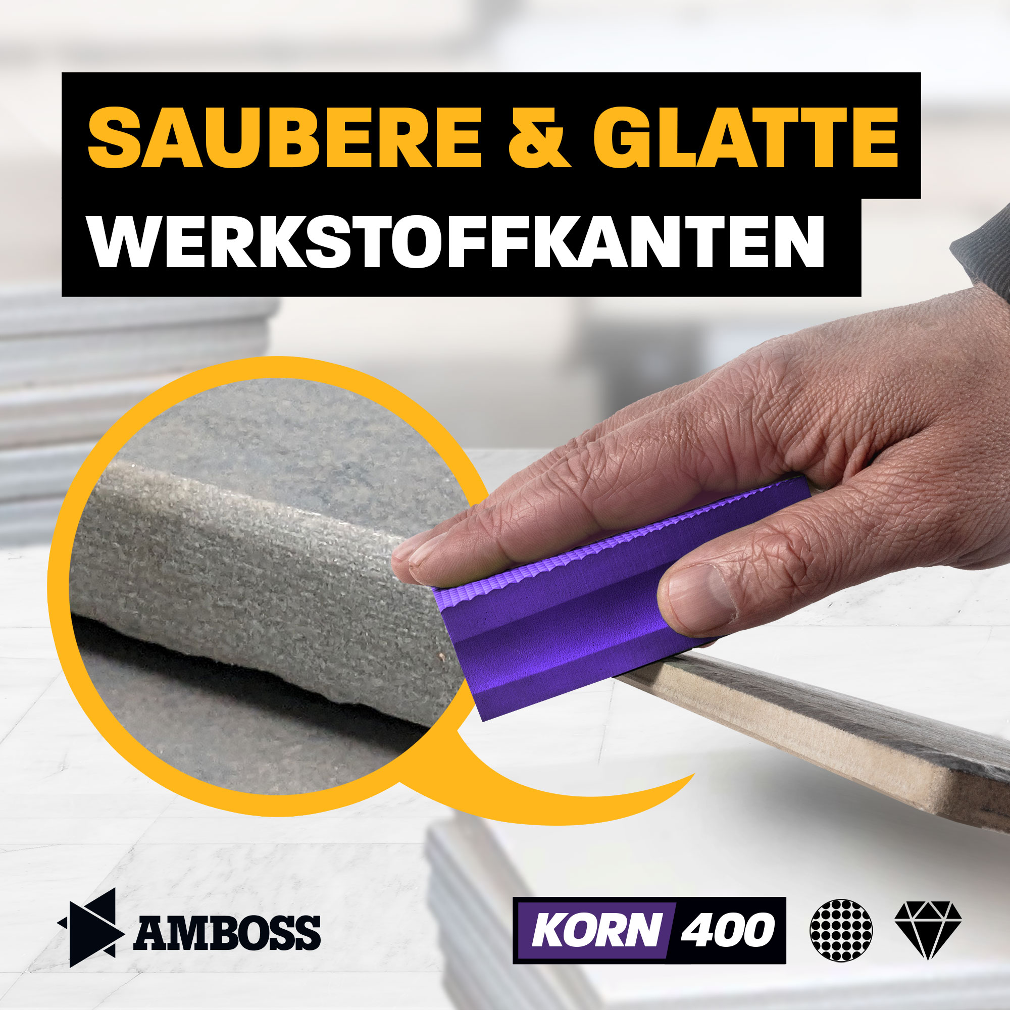 Amboss Diamant Schleifpad Korn: 400