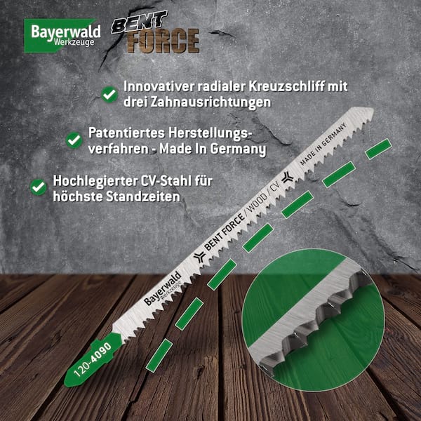 5x Bayerwald Bent Force Stichsägeblätter 130/105mm 5x Bayerwald Bent Force Stichsägeblätter 130/105mm