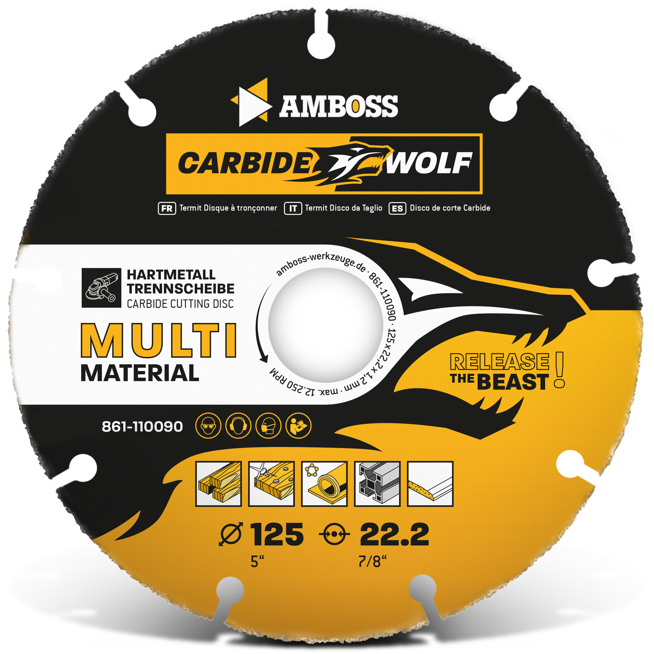 Amboss Carbide Wolf HM Trennscheibe - 125 x 1.2 x 22.2 Amboss Carbide Wolf HM Trennscheibe - 125 x 1.2 x 22.2
