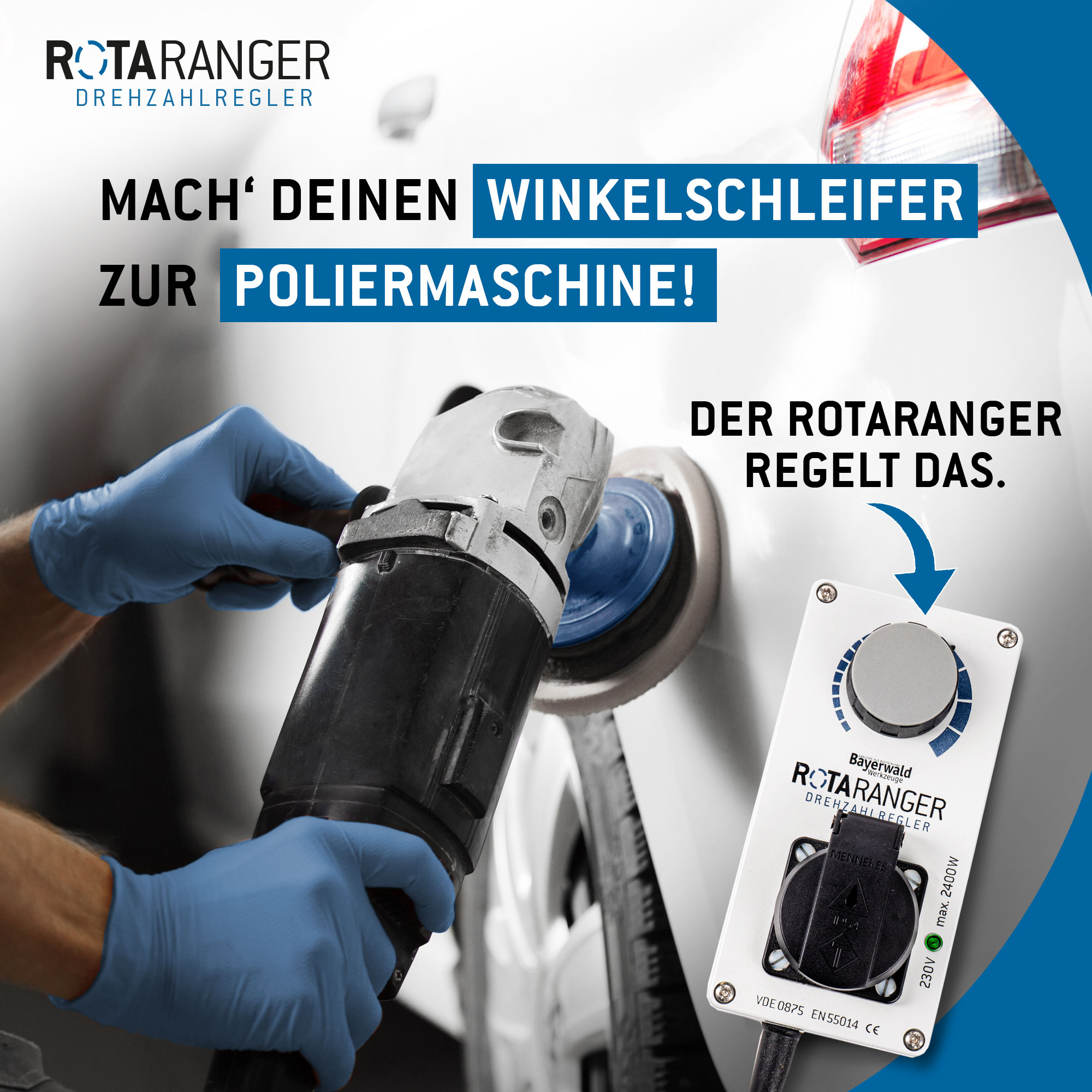 Elektronischer Drehzahlregler - 230 V bis 2400 W - Bayerwald Rotaranger Elektronischer Drehzahlregler - 230 V bis 2400 W - Bayerwald Rotaranger