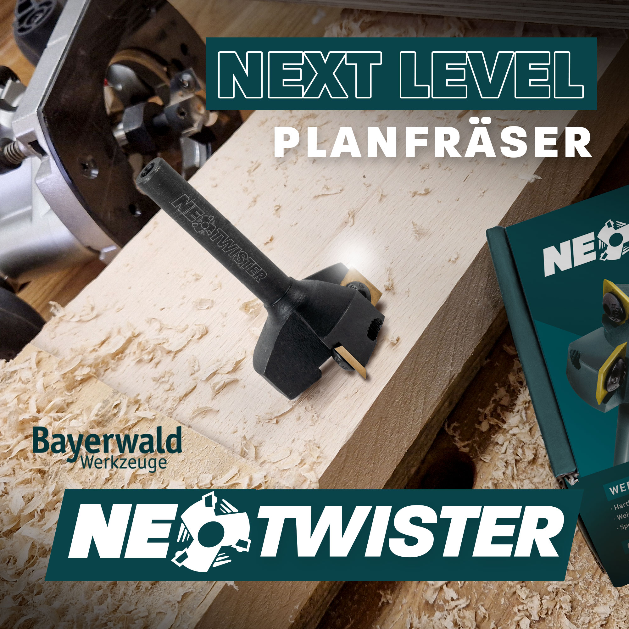 Bayerwald NeoTwister Planfräser für Oberfräse f. Holz - SchnittØ 35 mm / SchaftØ 8 mm - Planfräsen / Nutfräsen / Kantenfräsen - tauschbare TiN-besch. Messer - Profiwerkzeug, präzise&langlebig Bayerwald NeoTwister Planfräser für Oberfräse f. Holz - SchnittØ 35 mm / SchaftØ 8 mm - Planfräsen / Nutfräsen / Kantenfräsen - tauschbare TiN-besch. Messer - Profiwerkzeug, präzise&langlebig