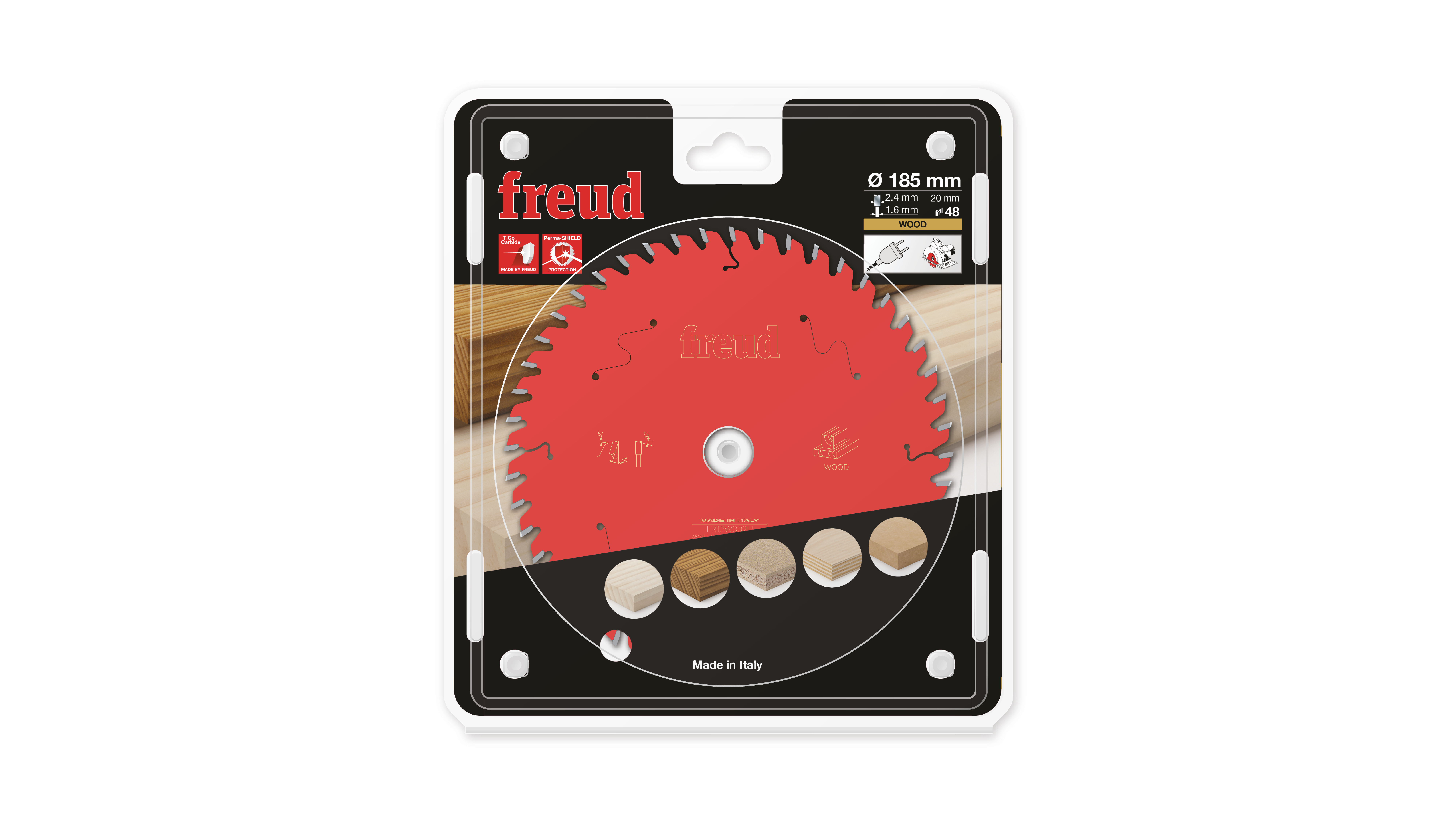 Freud HM-Kreissägeblatt · Ø 185 x 20 mm · Z48 · Wechselzahn