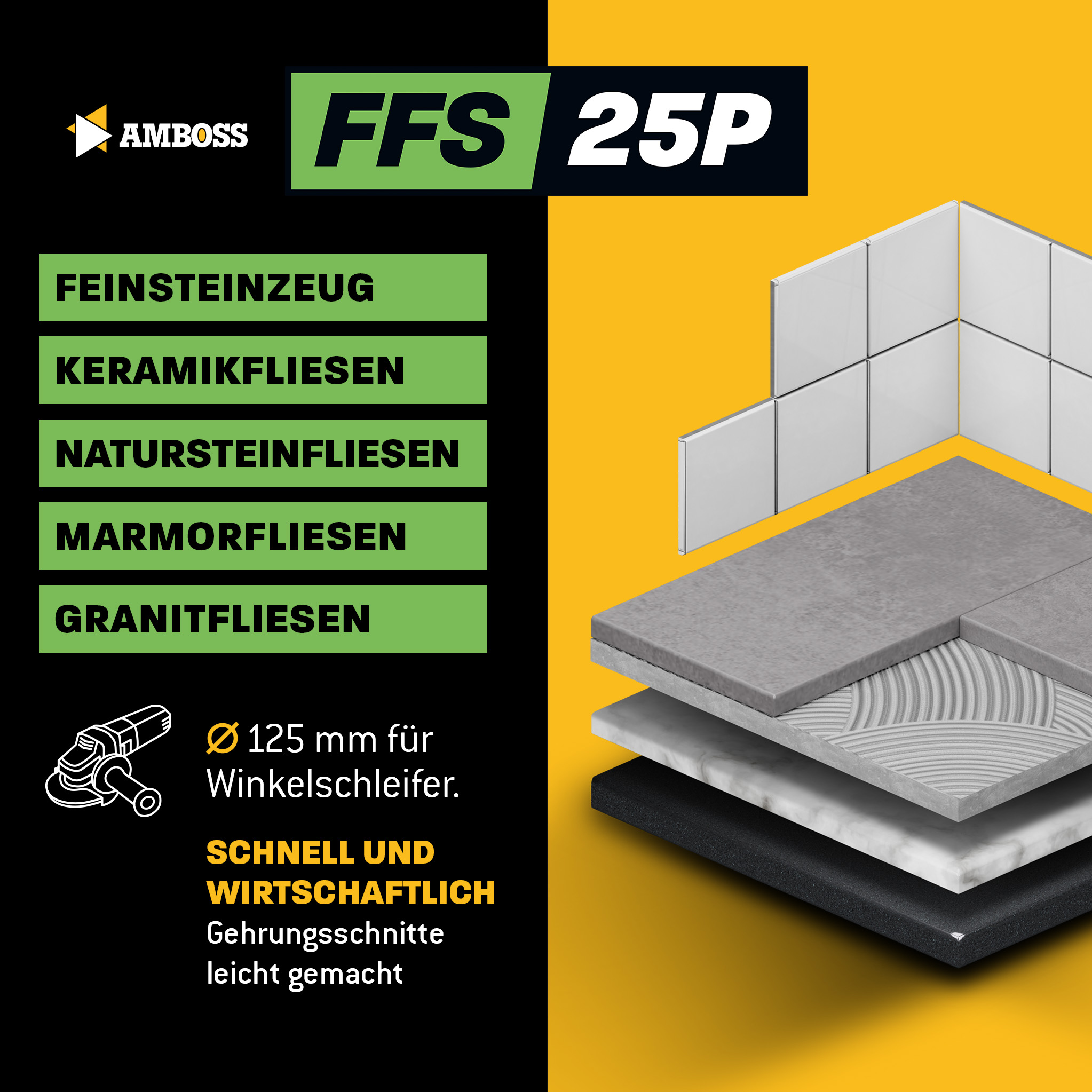 Amboss FFS 25P Diamant Trennscheibe 125 x 2 x 22.2