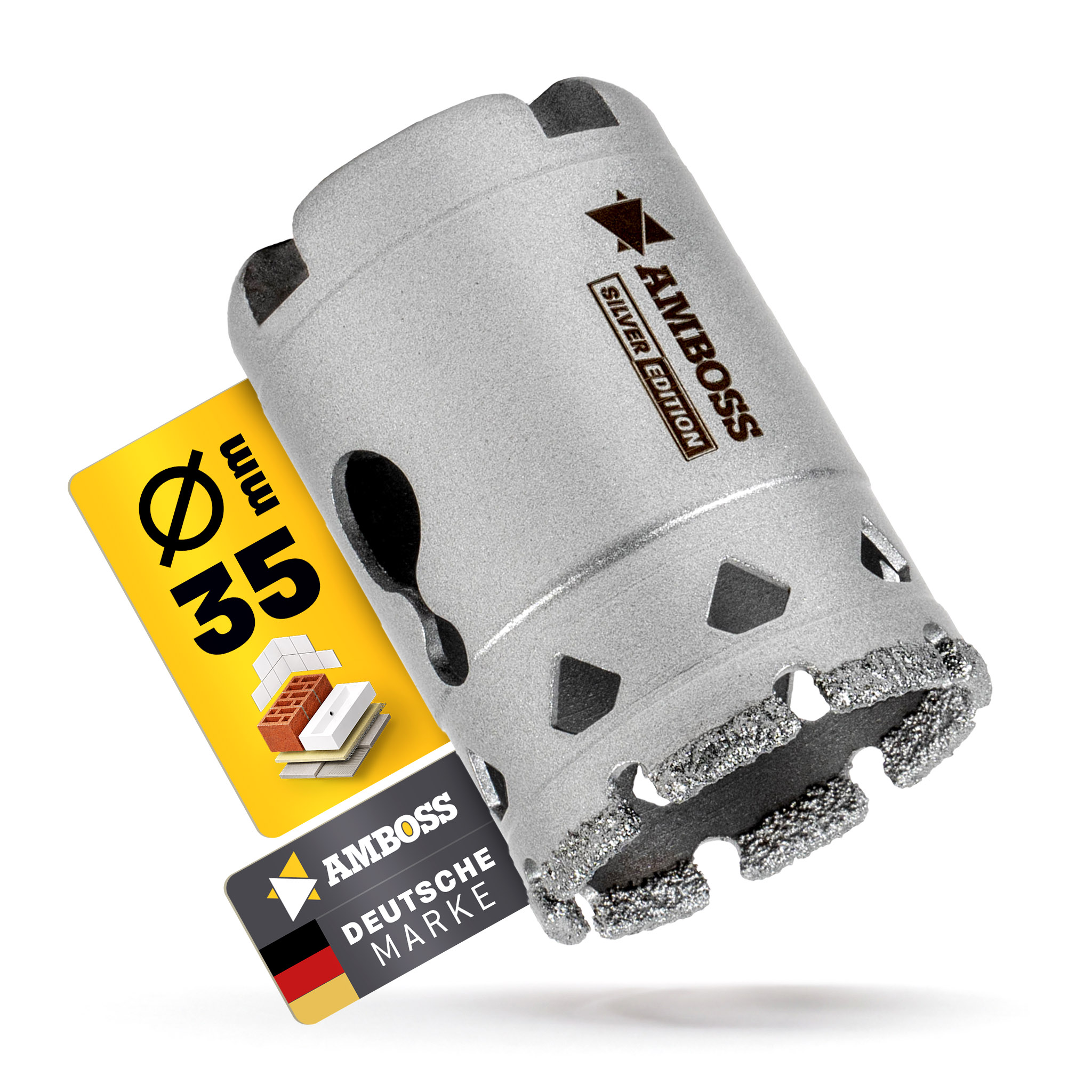 Amboss Silver Edition Diamant Lochsäge - Ø 35 mm - Schnitttiefe: 42 mm - ohne Aufnahme Zubehör
