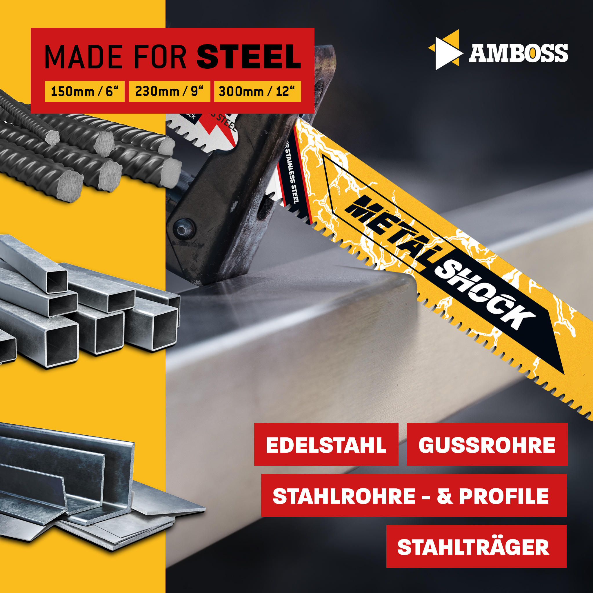 1x Amboss Metal Shock Säbelsägeblatt Länge 150 mm 10 ZpZ 1x Amboss Metal Shock Säbelsägeblatt Länge 150 mm 10 ZpZ