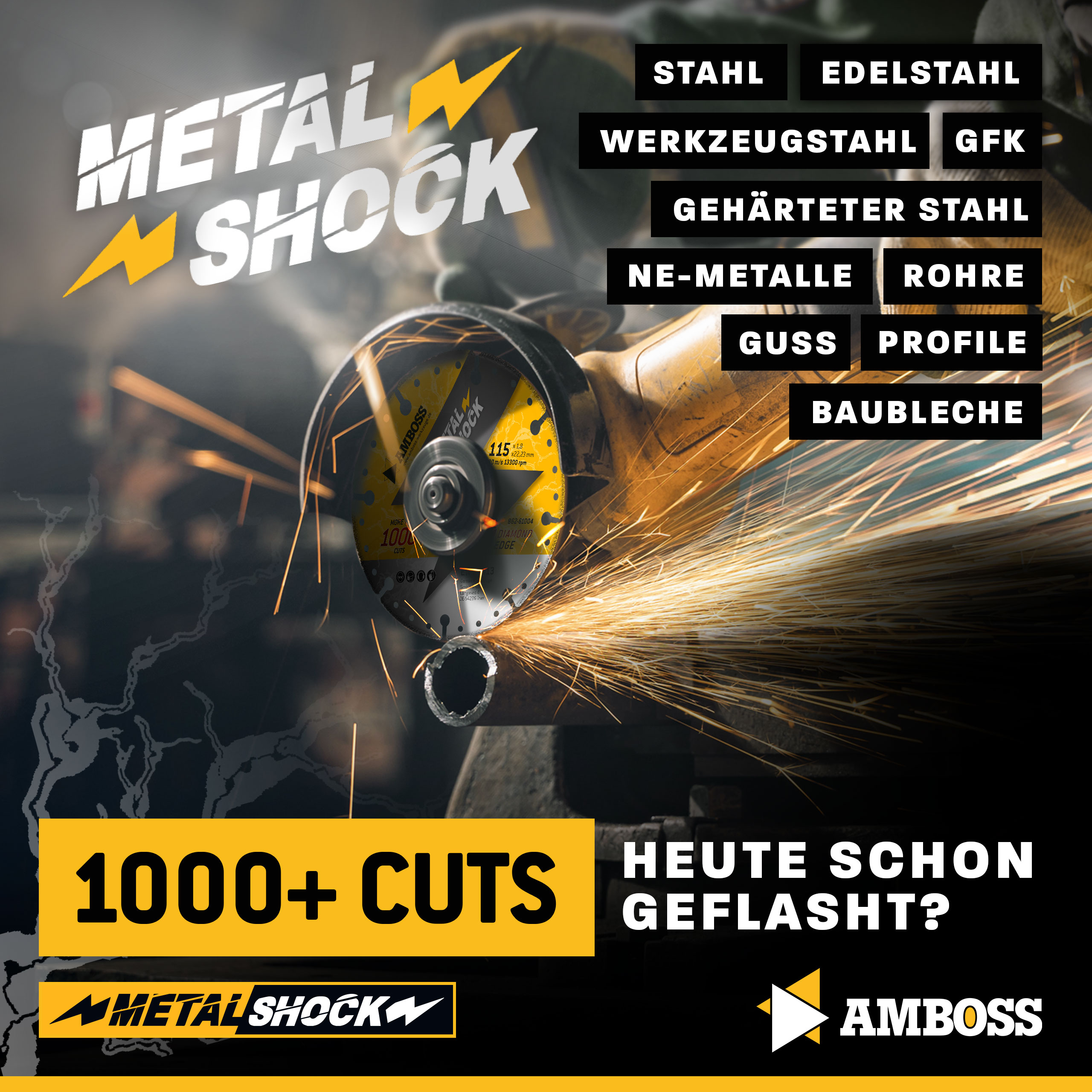 Amboss Metal Shock 1000+ - Diamant Trennscheibe 115 x 1,8 x 22,23 mm