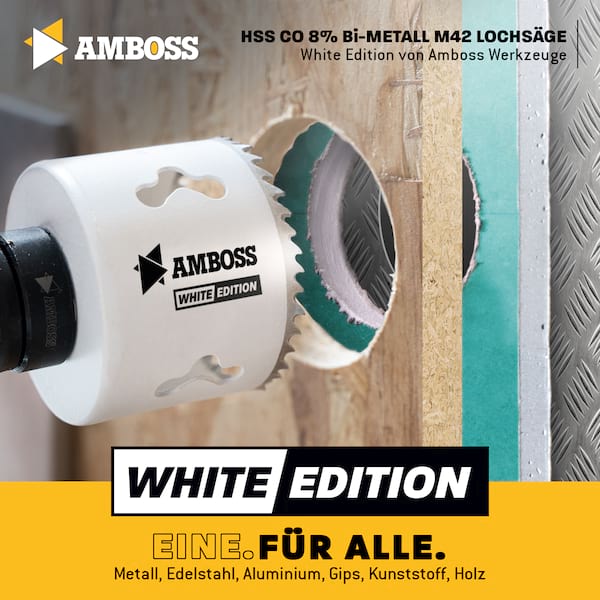 AMBOSS Team Edition Rapid Change Lochsägen Set HM&M42 22-83mm + Schnellwechselaufnahme + Verlängerung AMBOSS Team Edition Rapid Change Lochsägen Set HM&M42 22-83mm + Schnellwechselaufnahme + Verlängerung